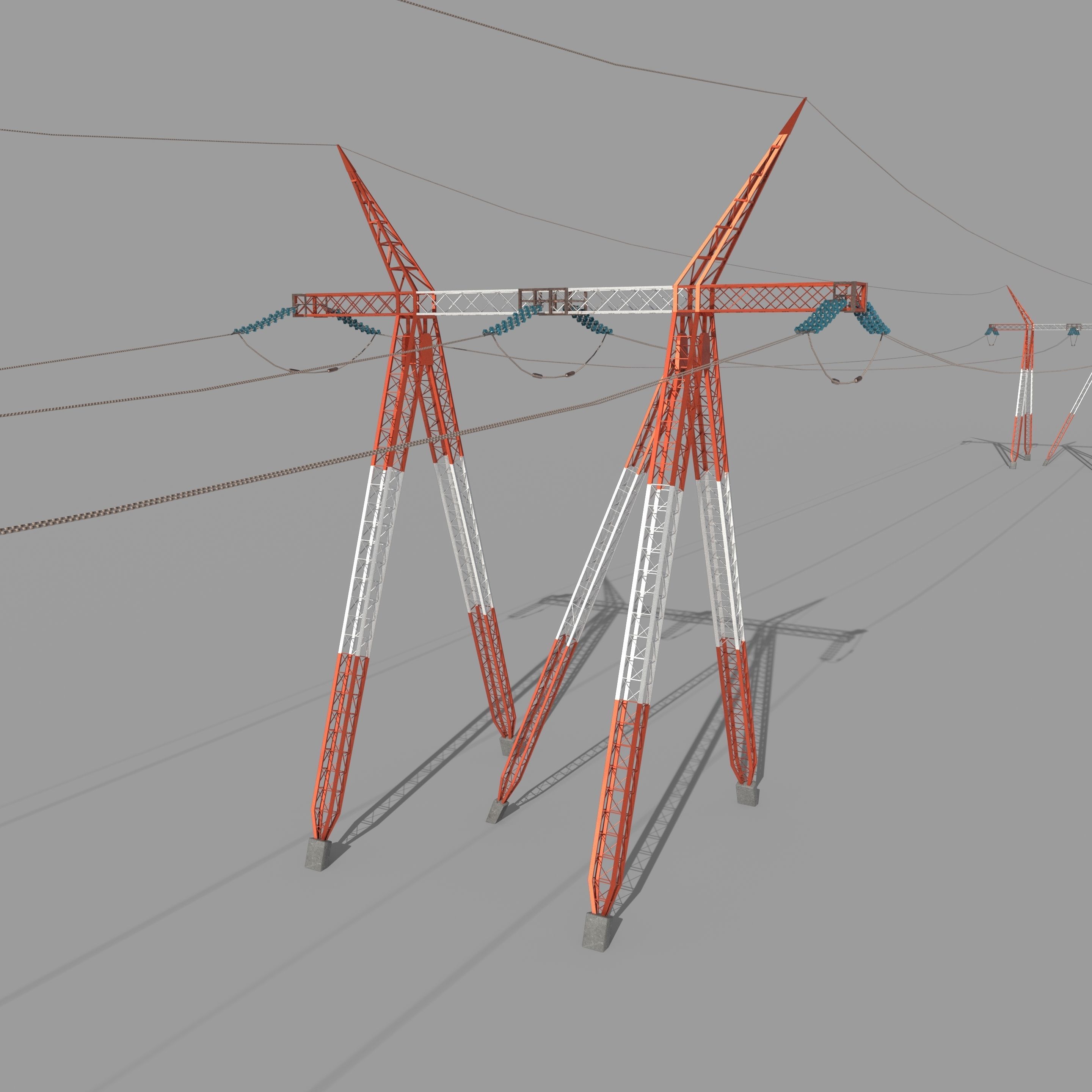 Electricity Pole Pack 3D model_15