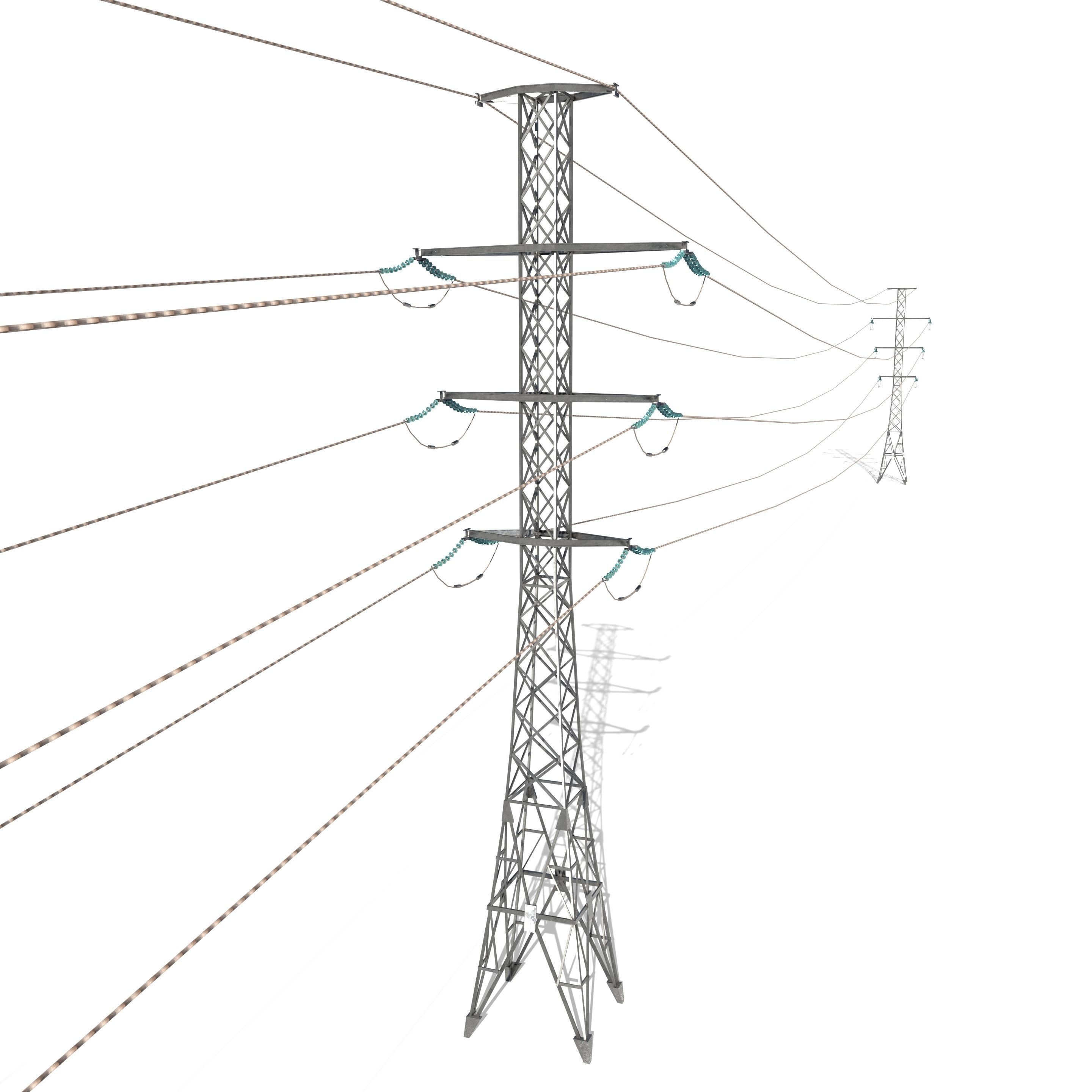 Electricity Pole Pack 3D model_14