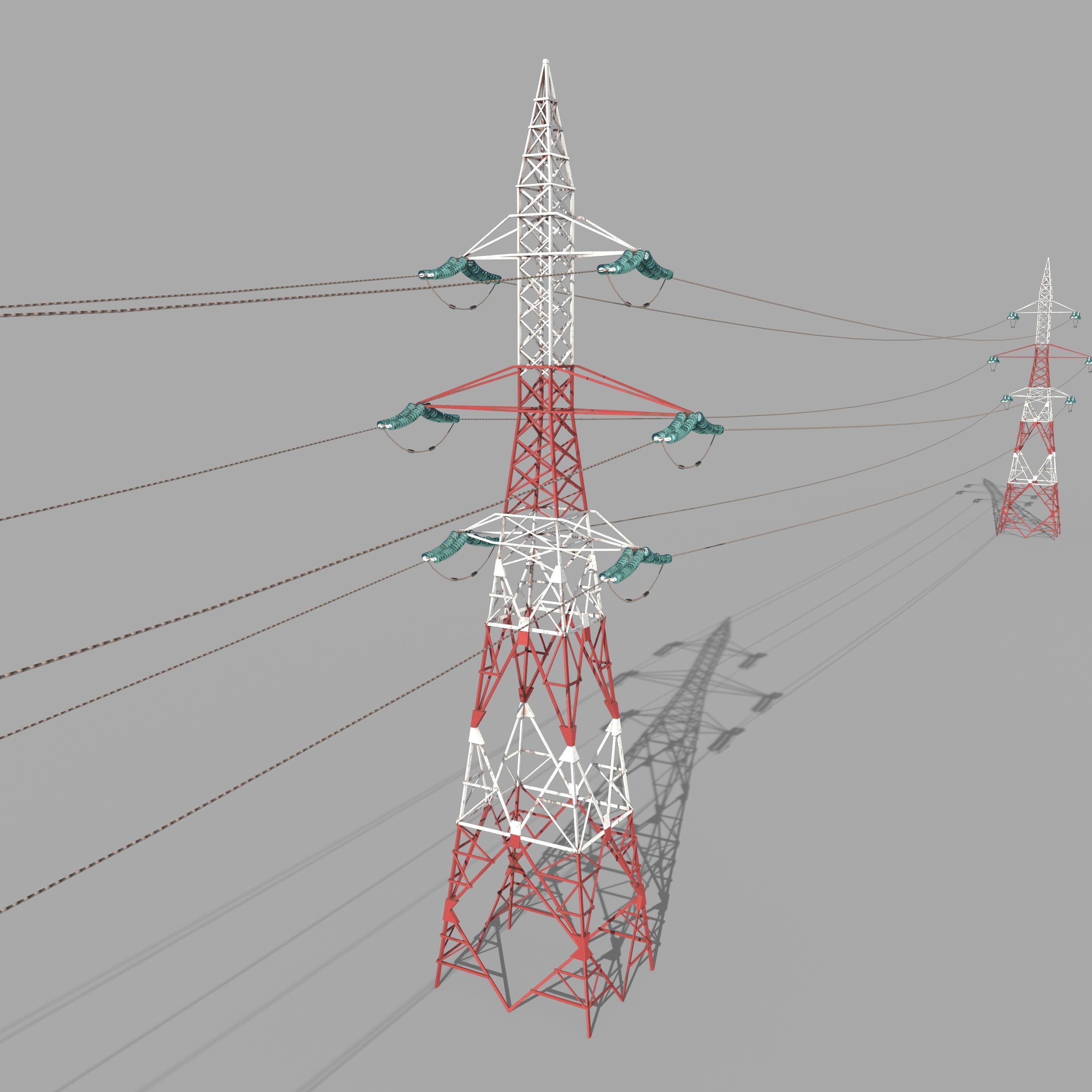 Electricity Pole Pack 3D model_3