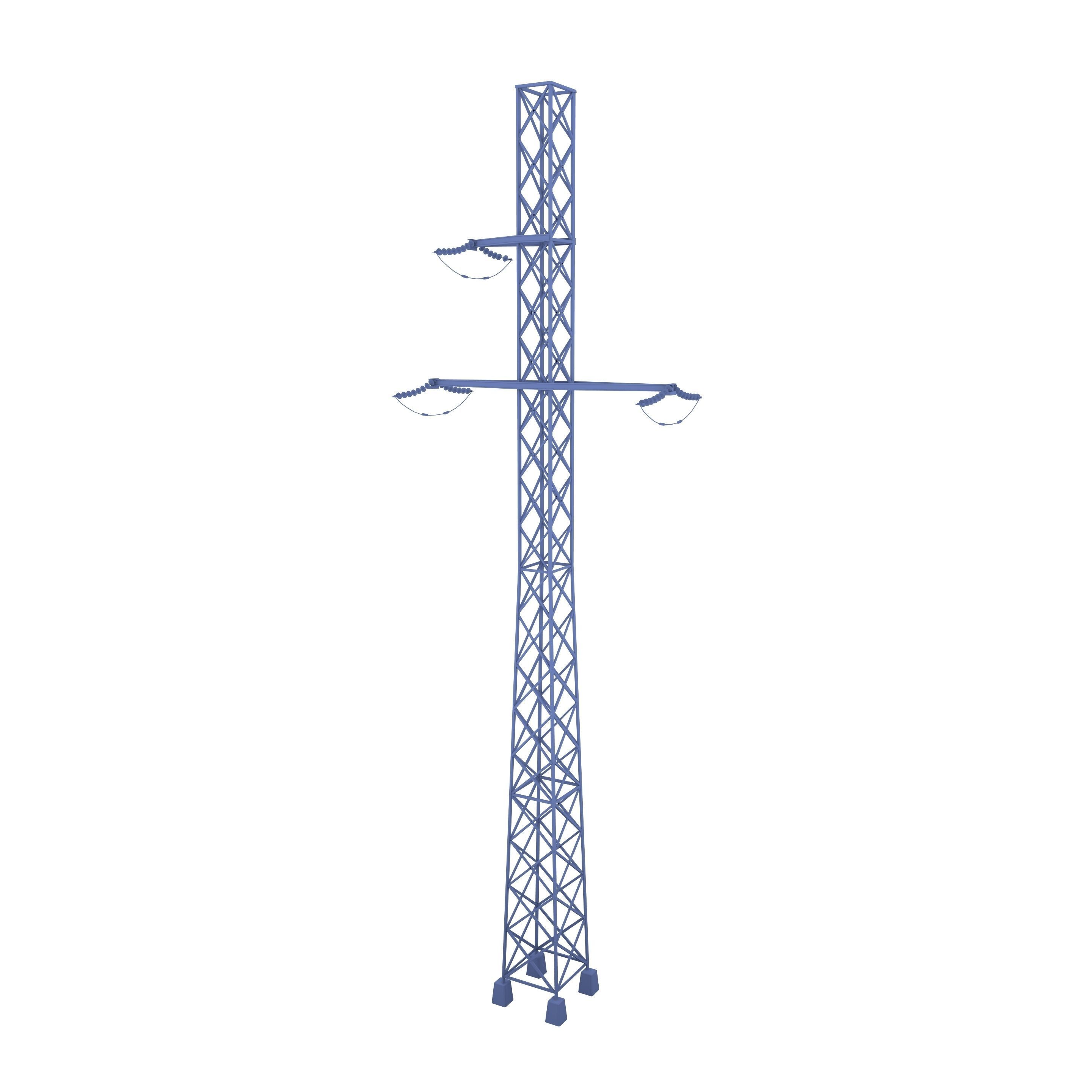 Electricity Pole Pack 3D model_29
