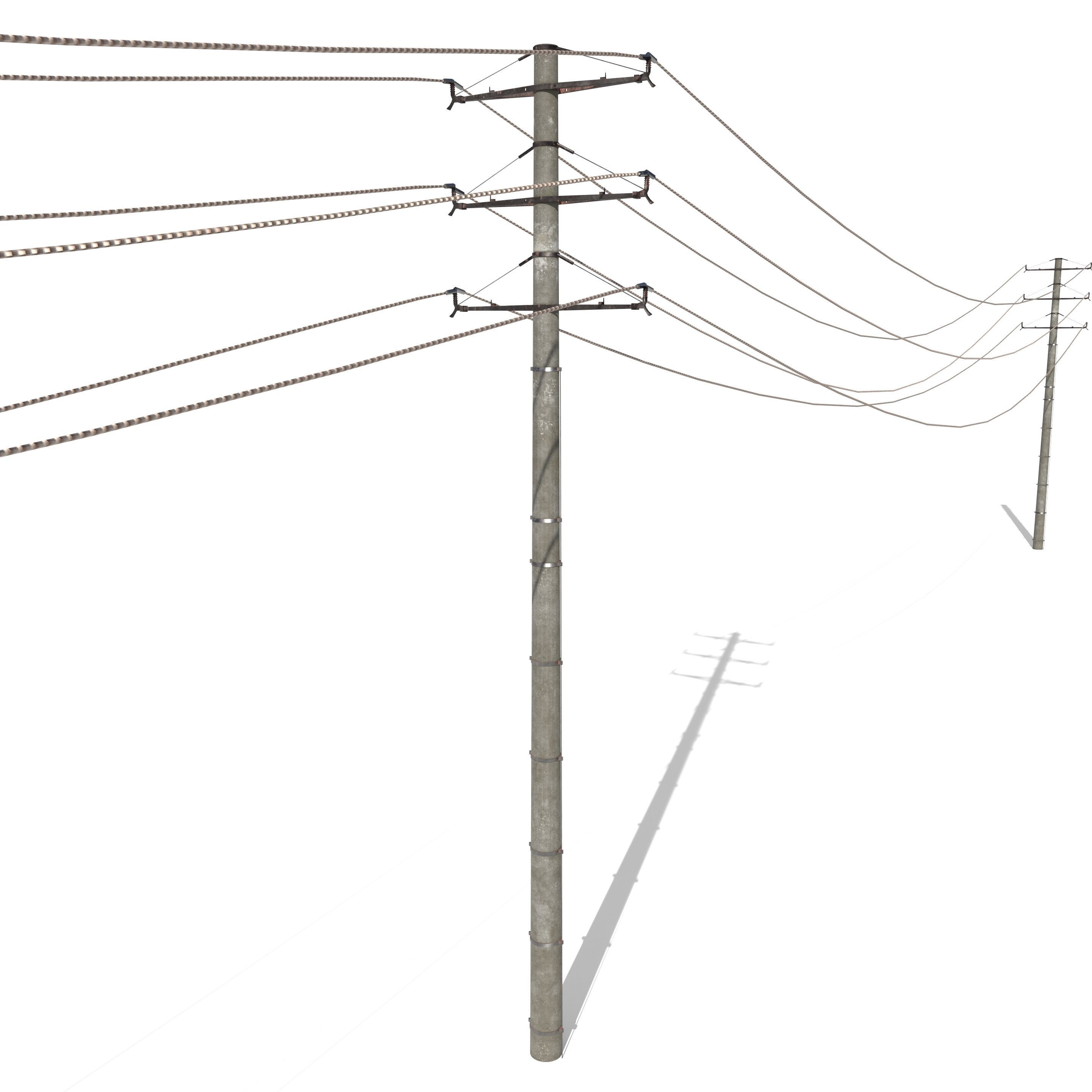 Electricity Pole Pack 3D model_9