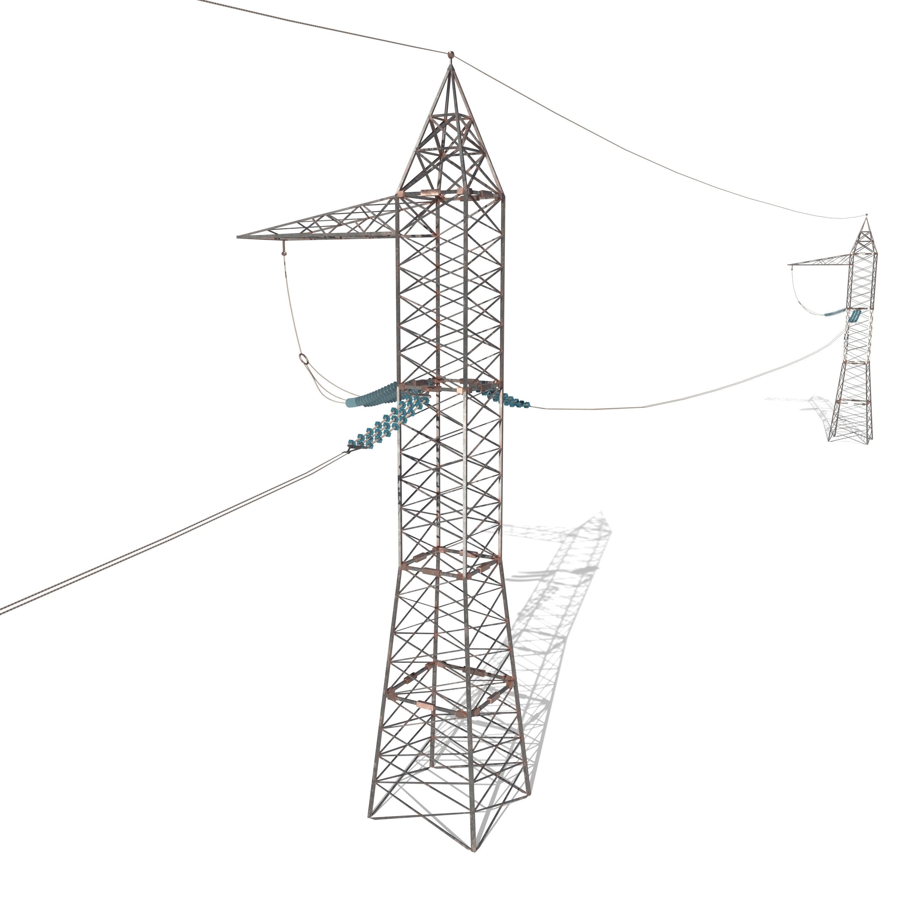 Electricity Pole Pack 3D model_6