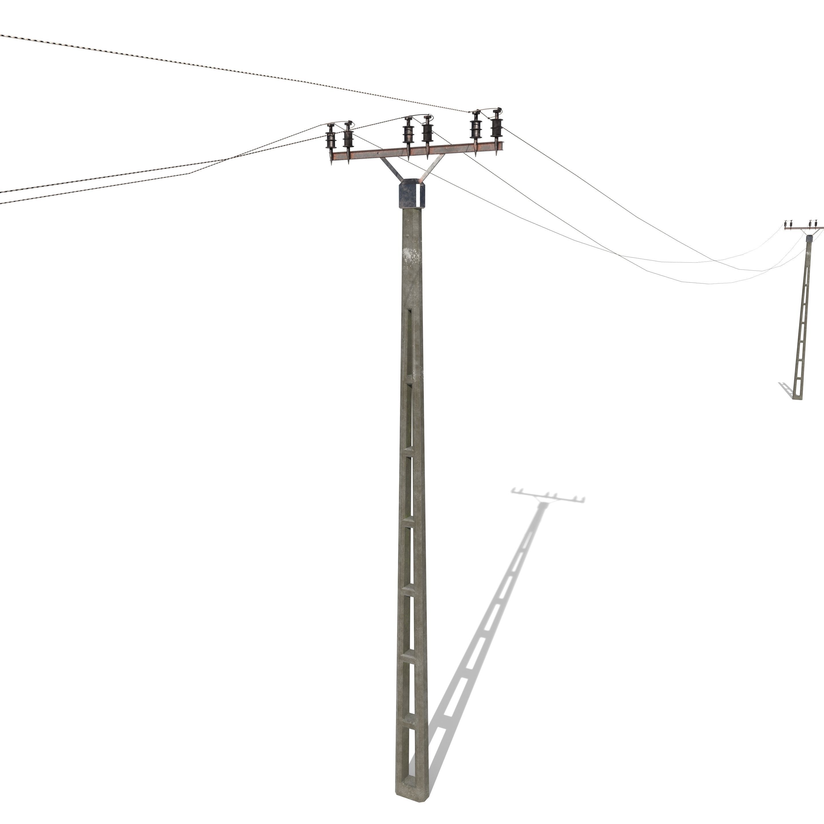 Electricity Pole Pack 3D model_17