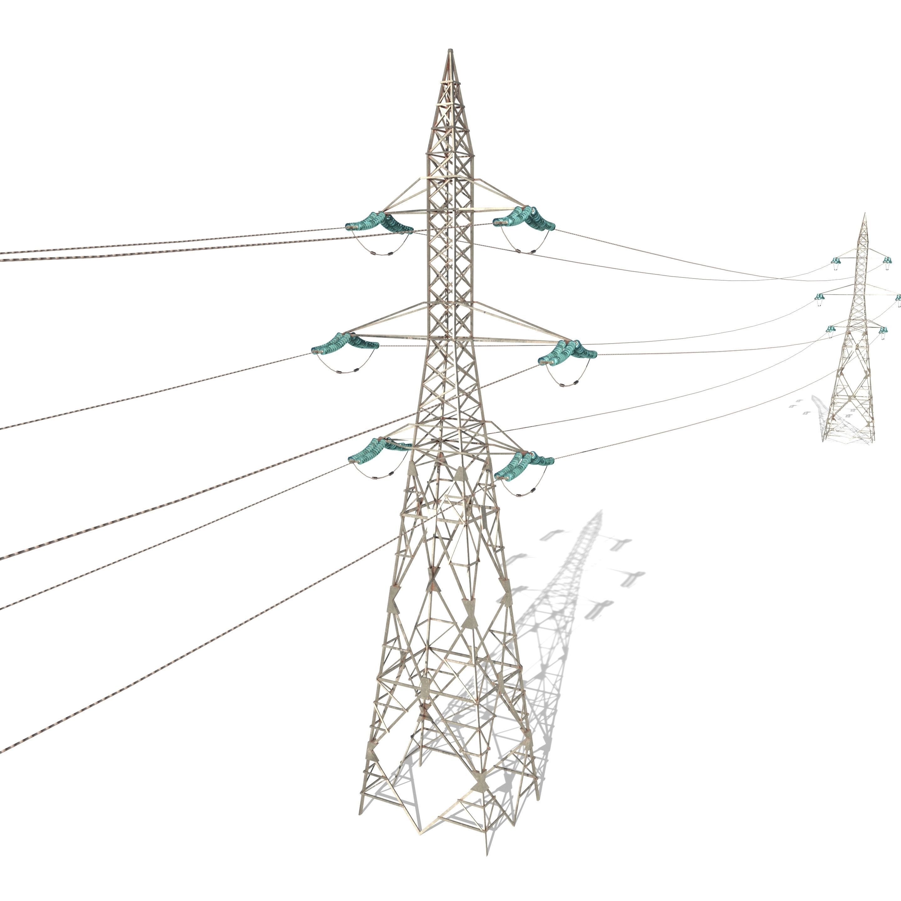 Electricity Pole Pack 3D model_4