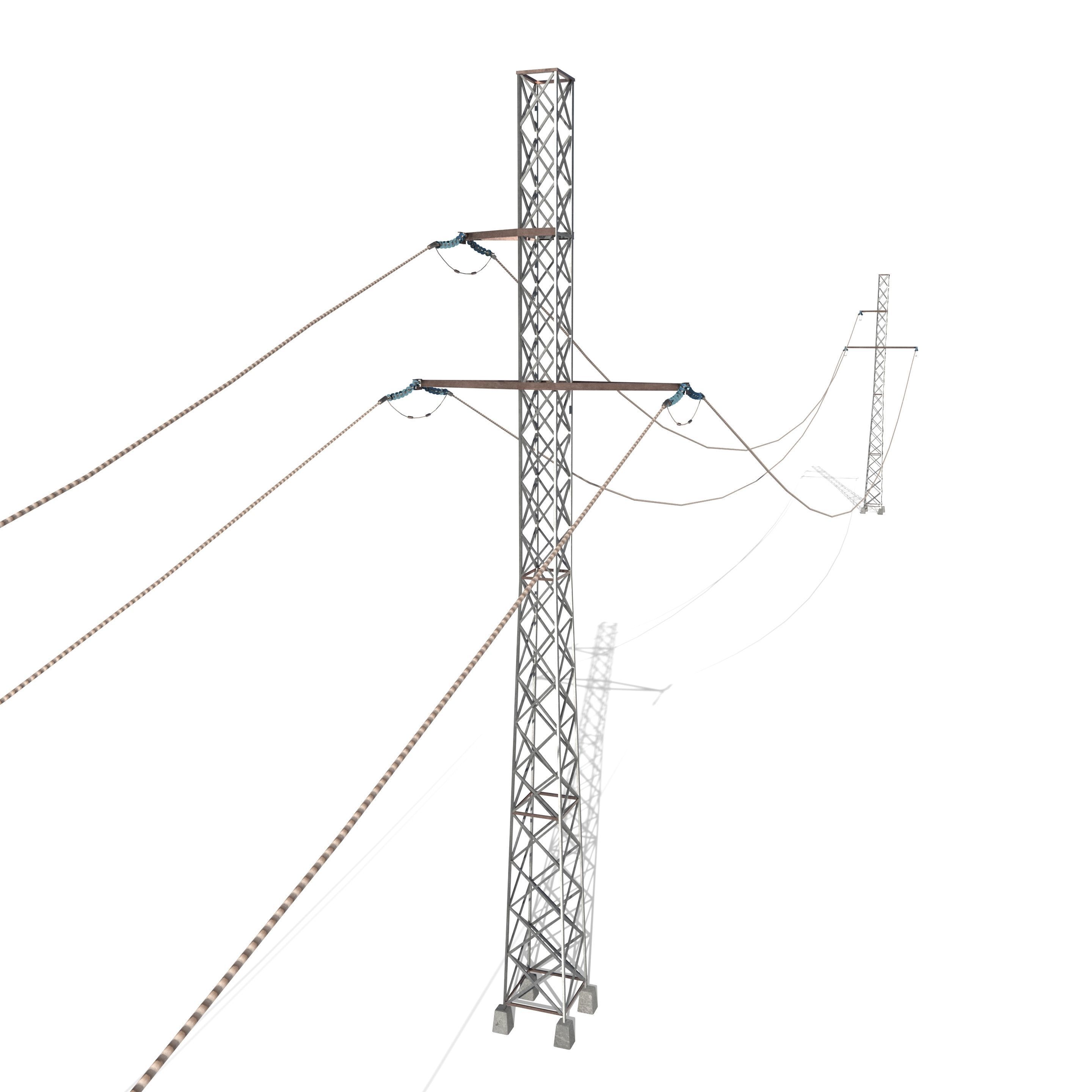 Electricity Pole Pack 3D model_12