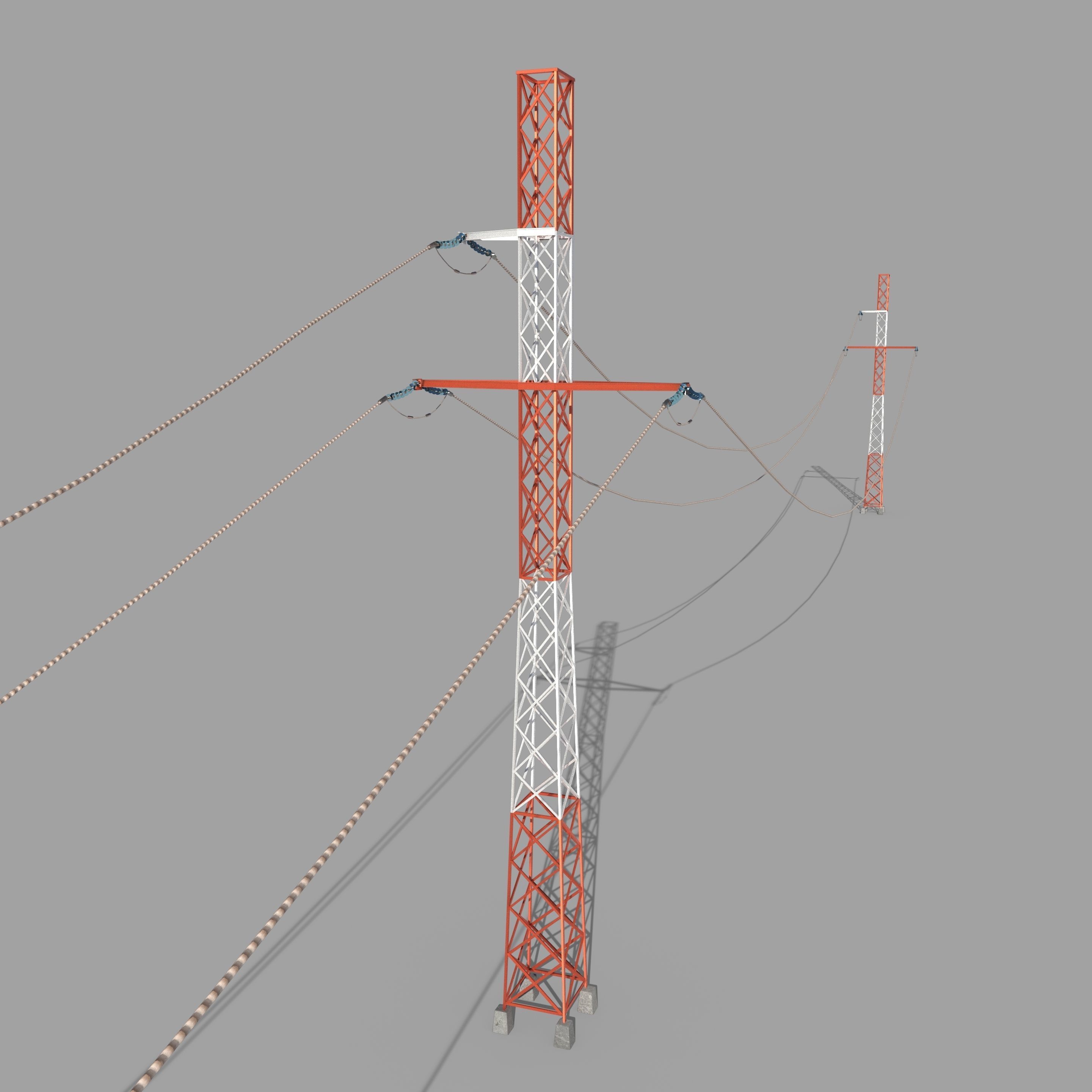 Electricity Pole Pack 3D model_11