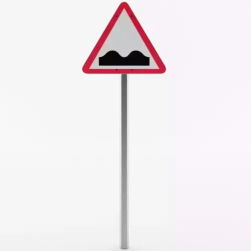 Uneven Road Sign 3D model
