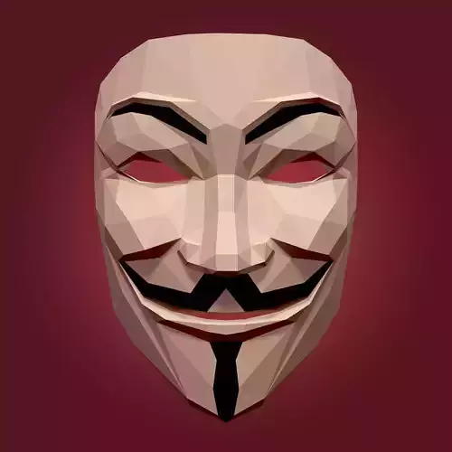 Low Poly Anonymous Mask  Low-poly 3D model