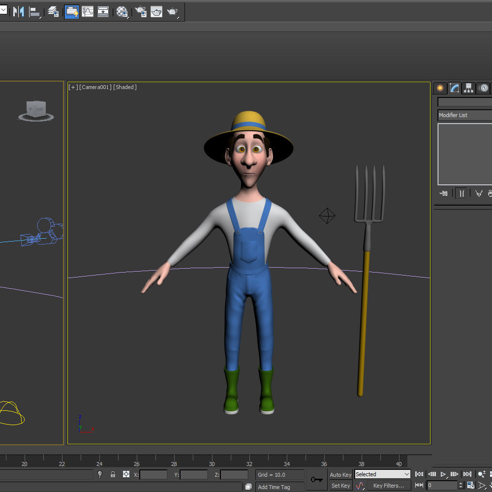 Farmer Cartoon 3D model_15