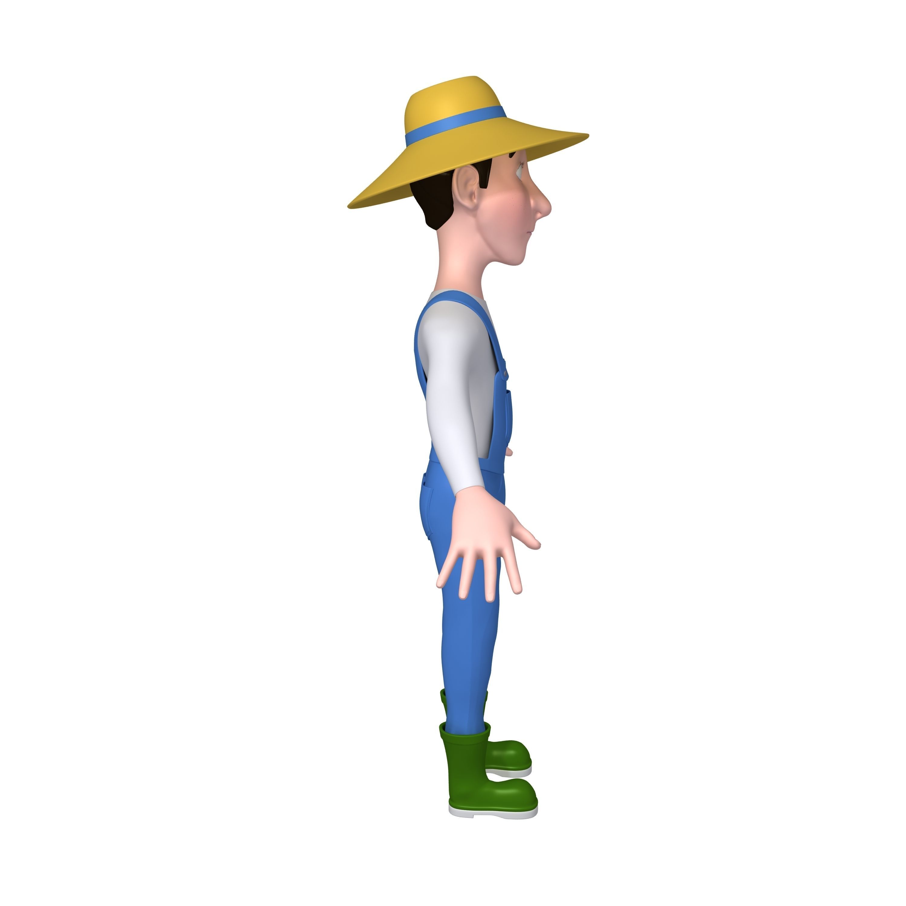 Farmer Cartoon 3D model_1