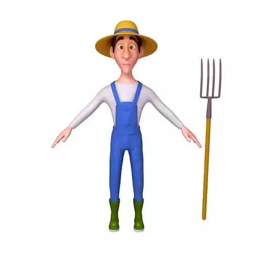 Farmer Cartoon 3D model