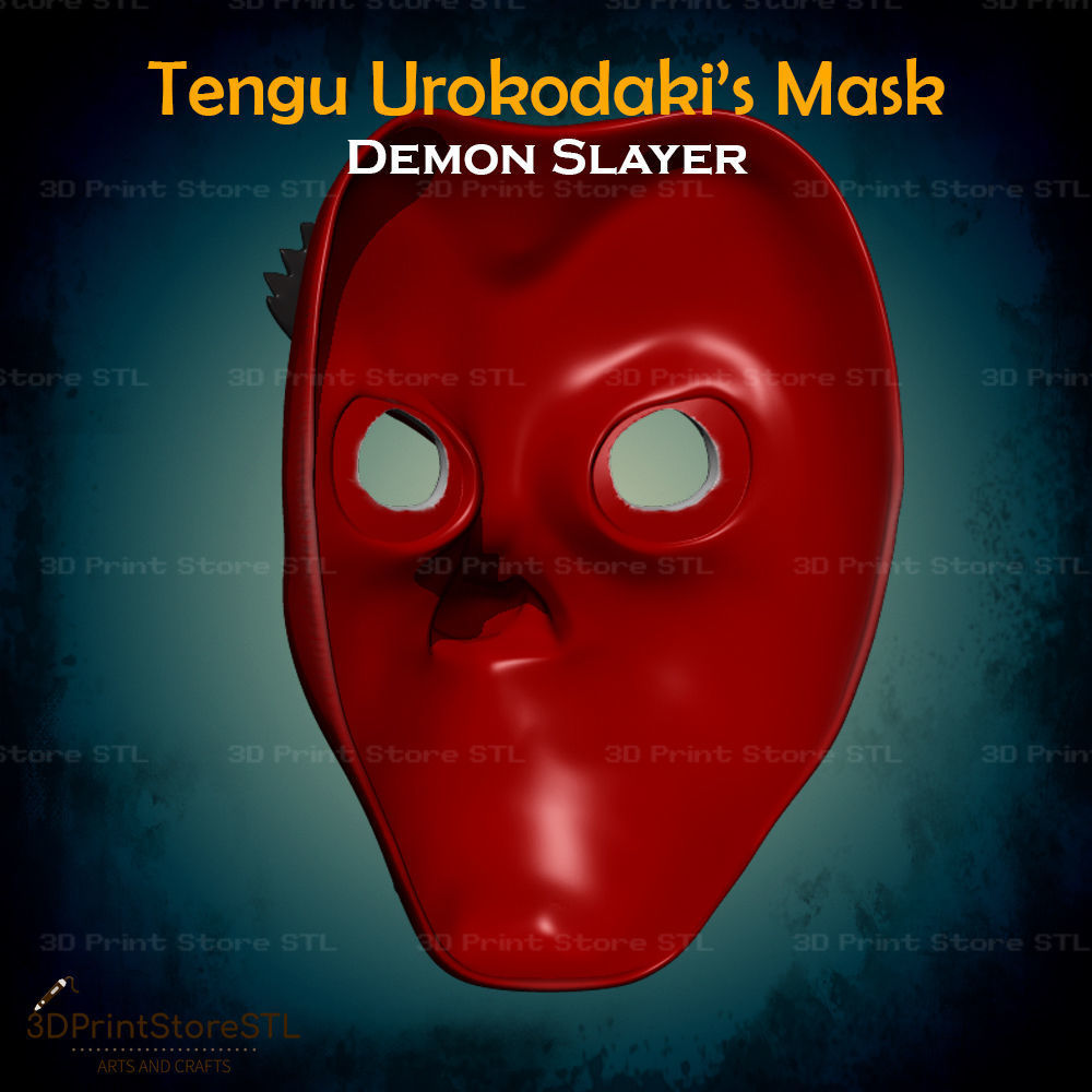 Sakonji Urokodaki Mask Cosplay Demon Slayer  - STL File 3D print model_3