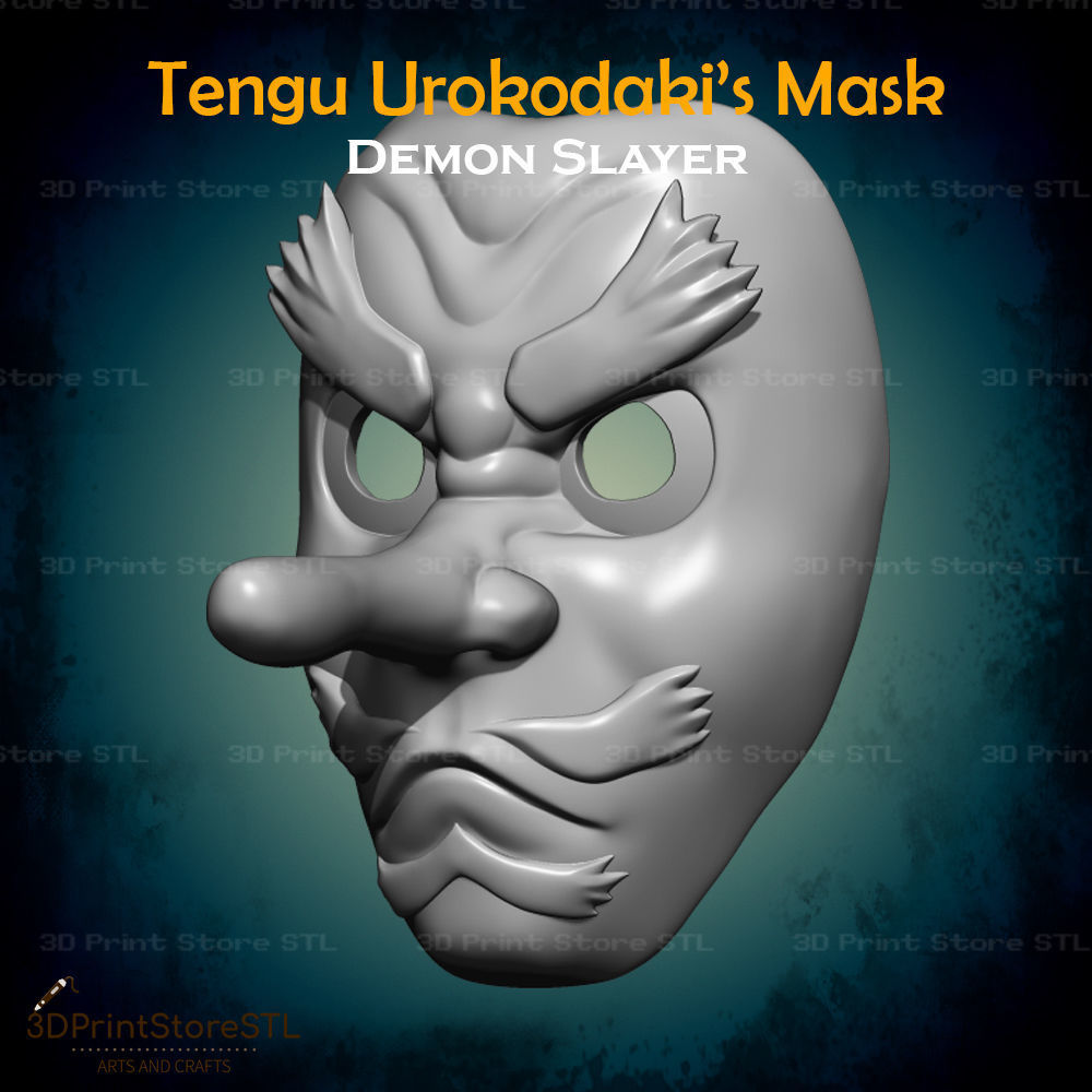 Sakonji Urokodaki Mask Cosplay Demon Slayer  - STL File 3D print model_4