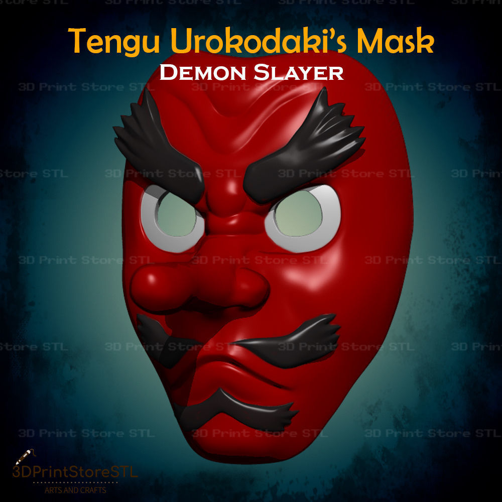 Sakonji Urokodaki Mask Cosplay Demon Slayer  - STL File 3D print model_1