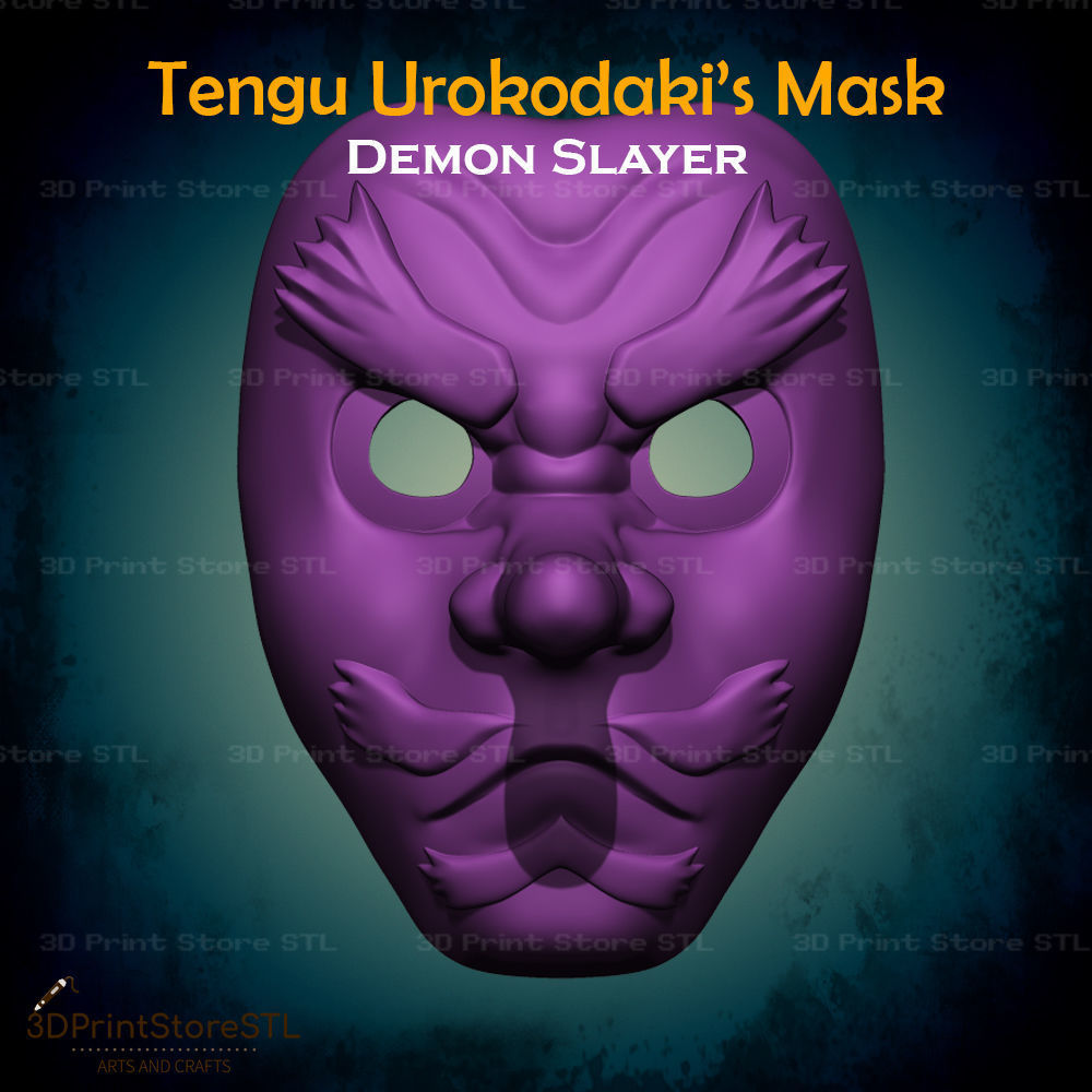Sakonji Urokodaki Mask Cosplay Demon Slayer  - STL File 3D print model_5