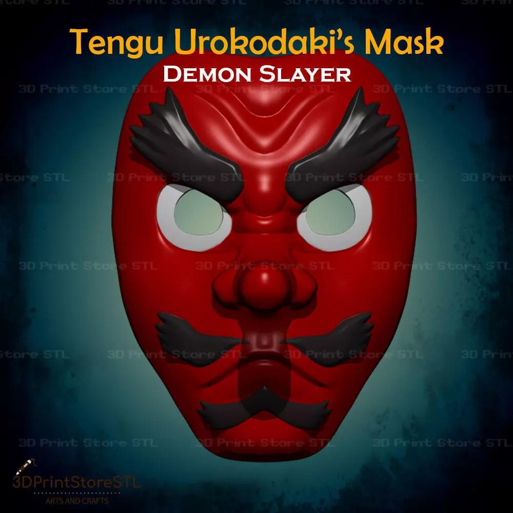 Sakonji Urokodaki Mask Cosplay Demon Slayer  - STL File 3D print model_0