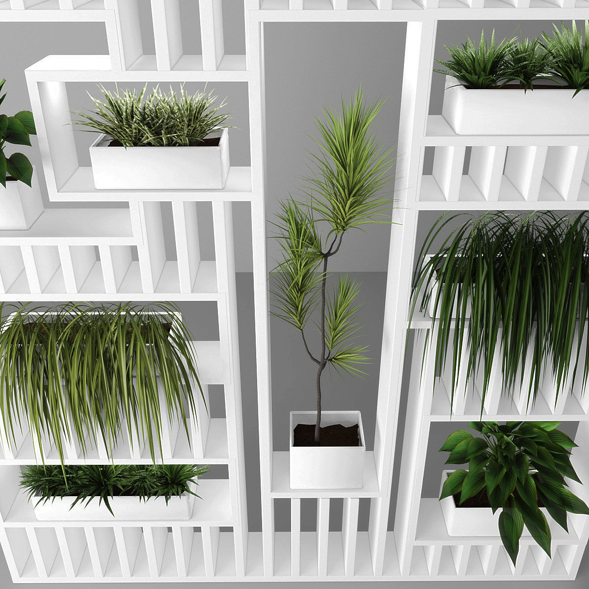 Vertical garden 44 Low-poly 3D model_1