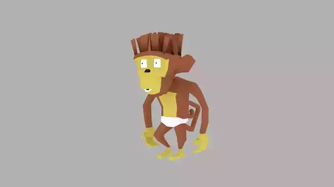 monkey made in blender Low-poly 3D model