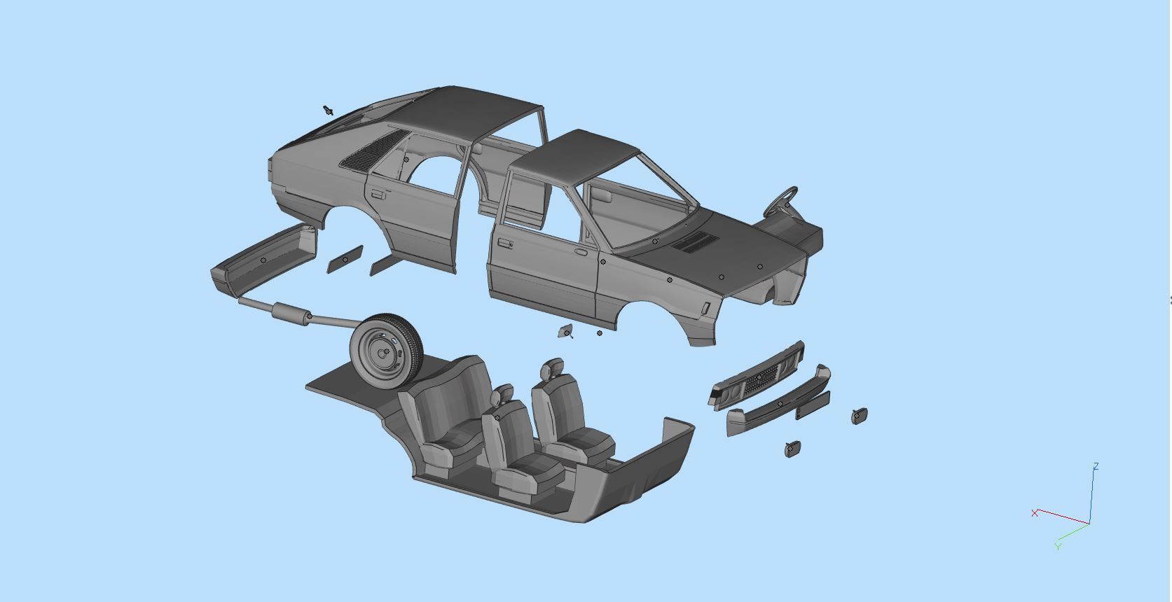 FSO Polonez 1500 borewicz Printable Body 3D model print model 3D print model_12