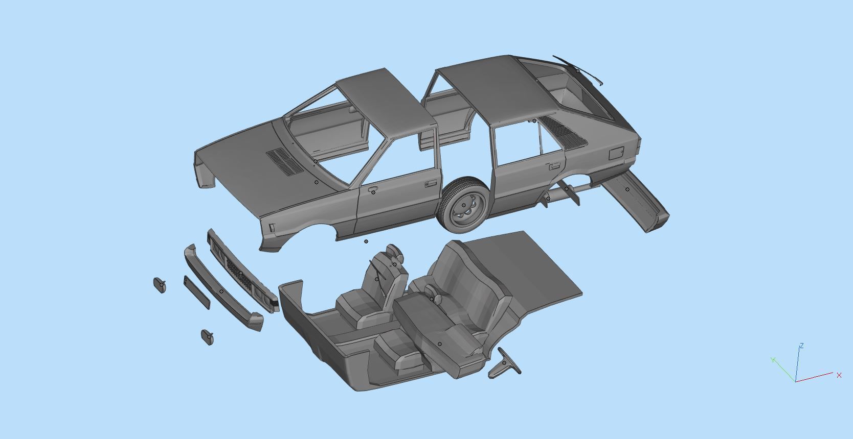 FSO Polonez 1500 borewicz Printable Body 3D model print model 3D print model_11