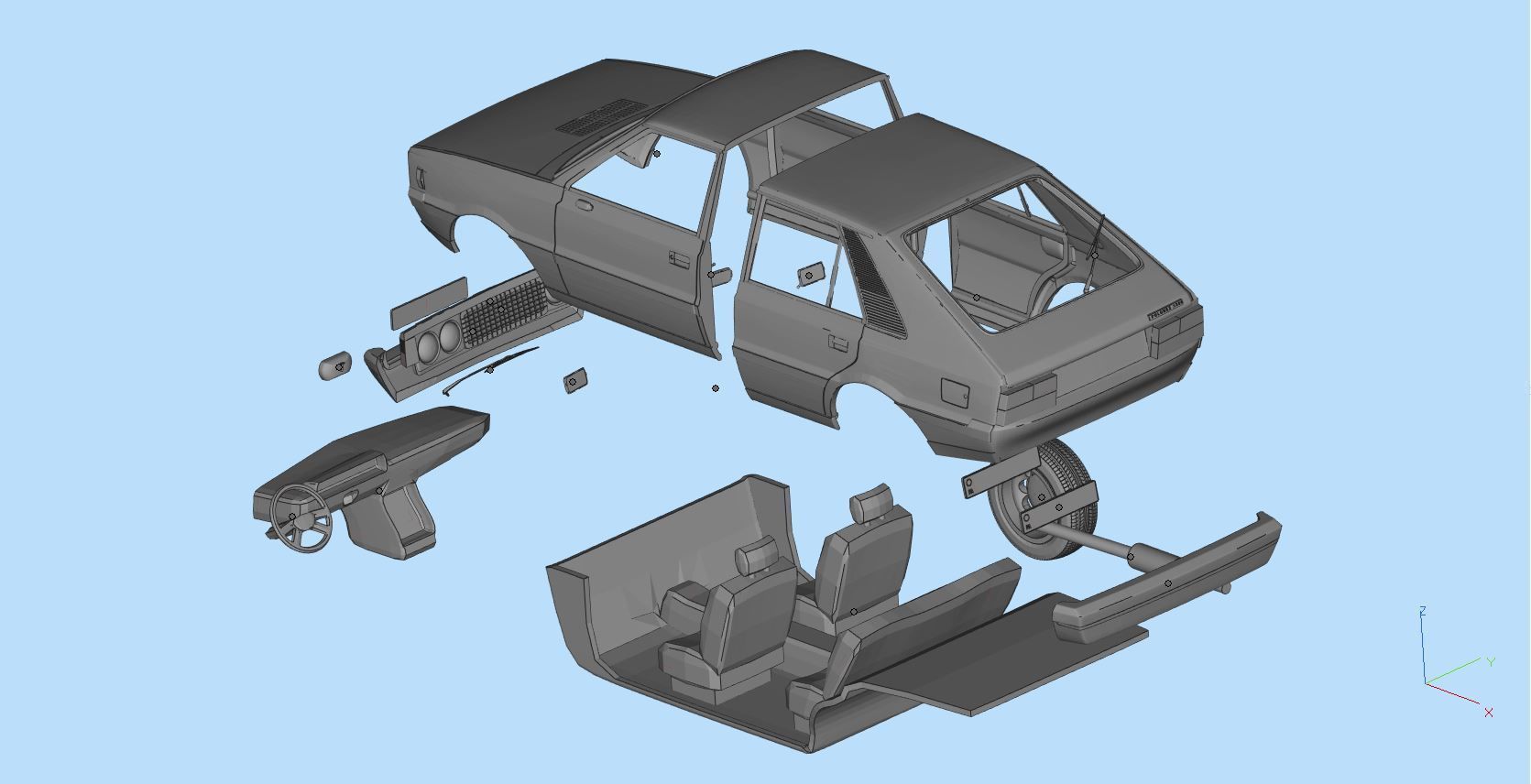 FSO Polonez 1500 borewicz Printable Body 3D model print model 3D print model_15