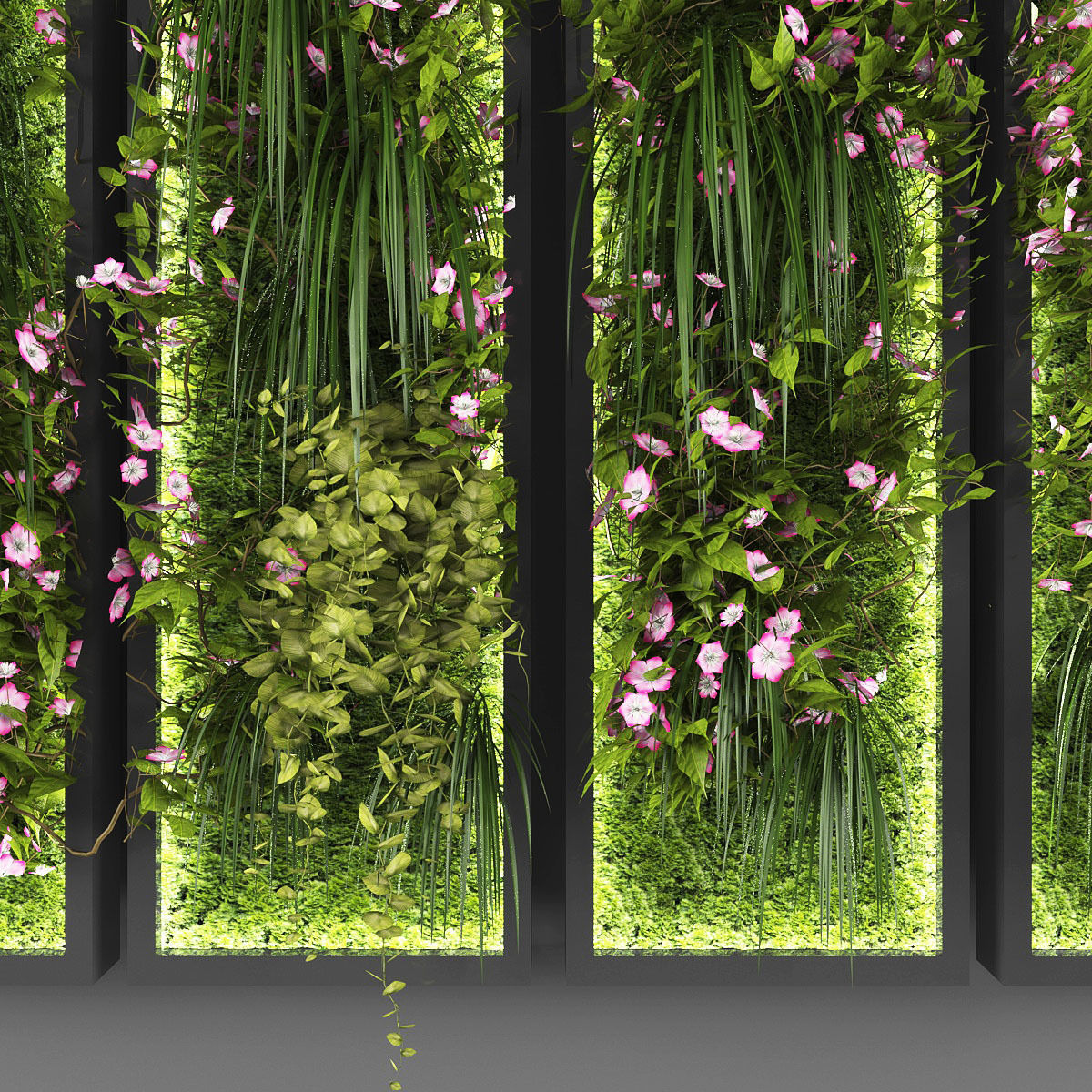 Vertical garden 49 Low-poly 3D model_1