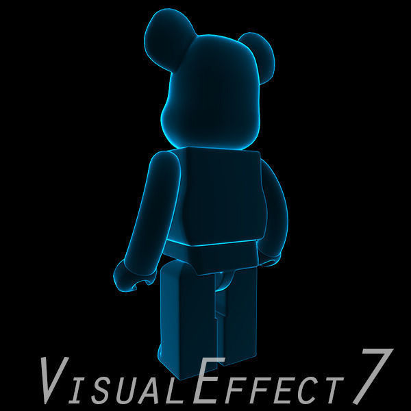 Blue Xray Bear Brick 3D model_2