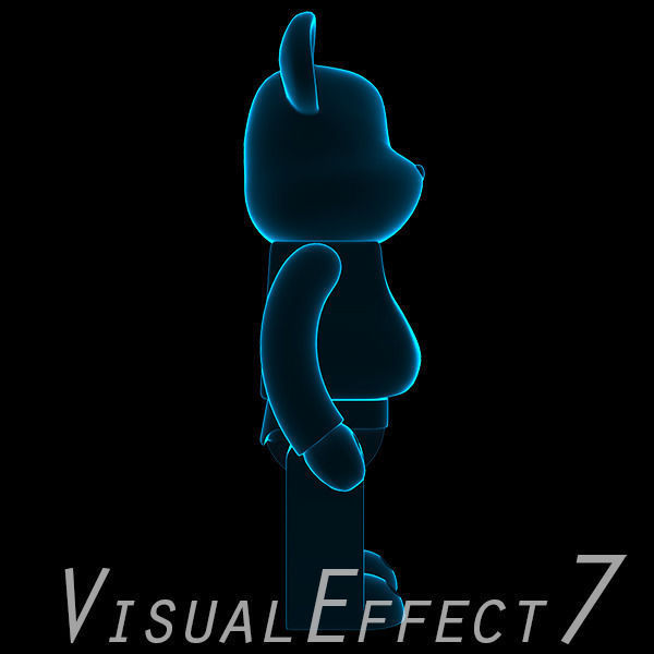 Blue Xray Bear Brick 3D model_3