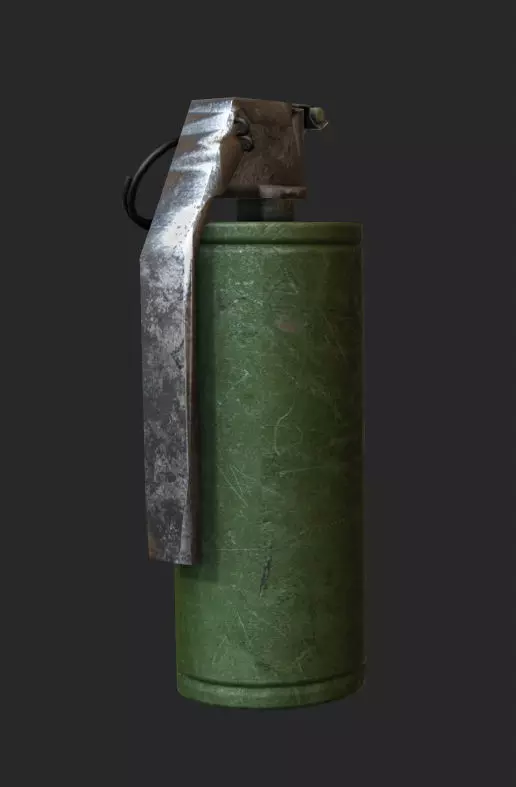 smoke grenade Low-poly 3D model_0