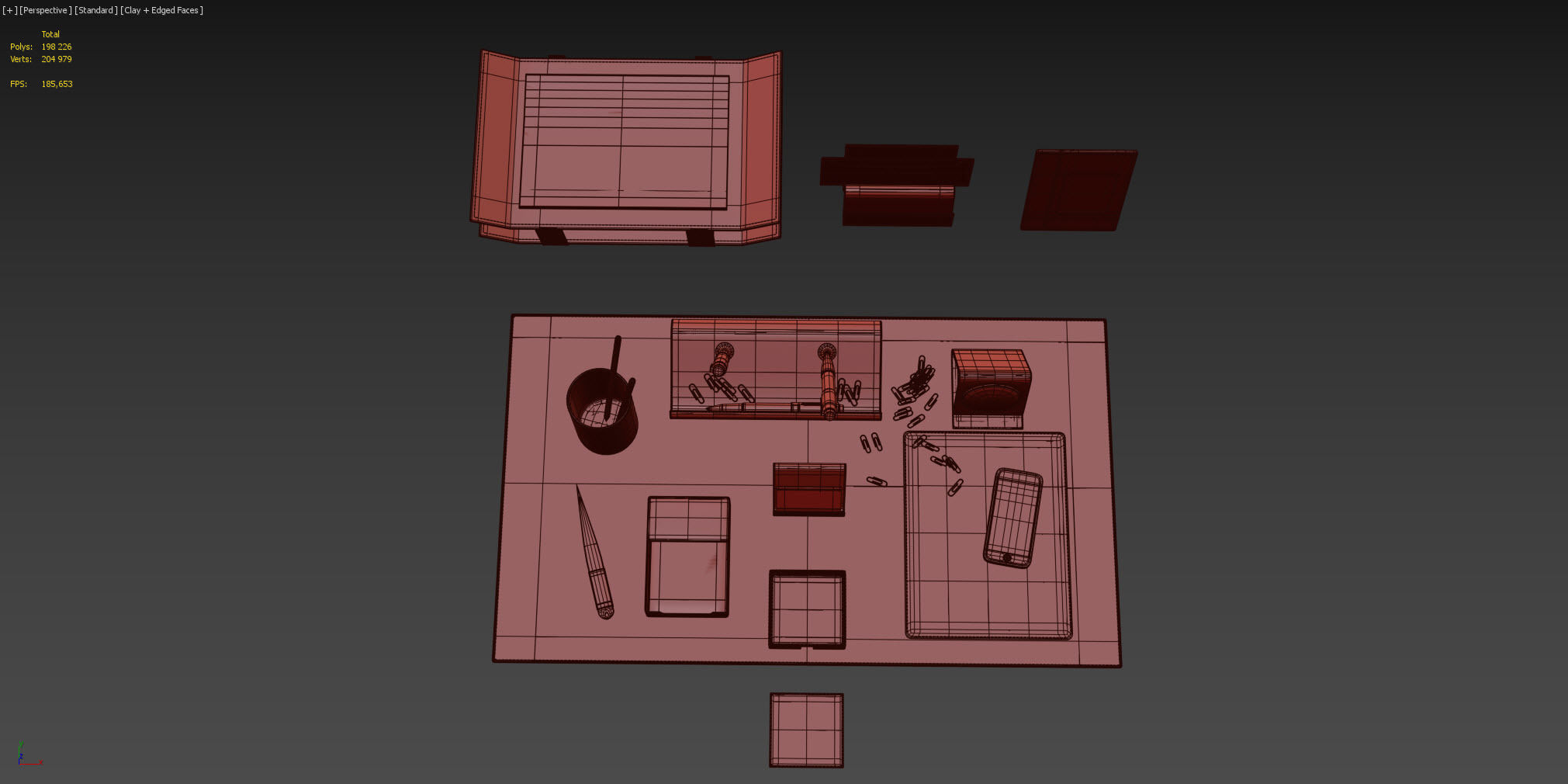 Desk Set for Executive  Director 3D model_9