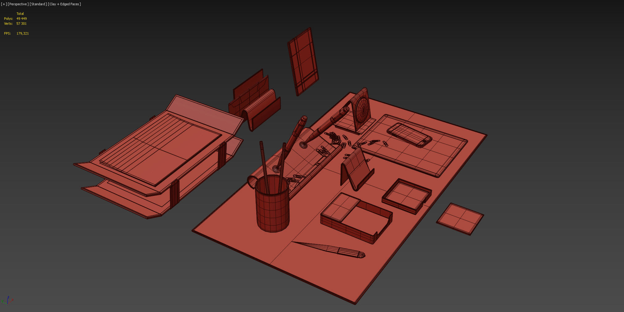 Desk Set for Executive  Director 3D model_7
