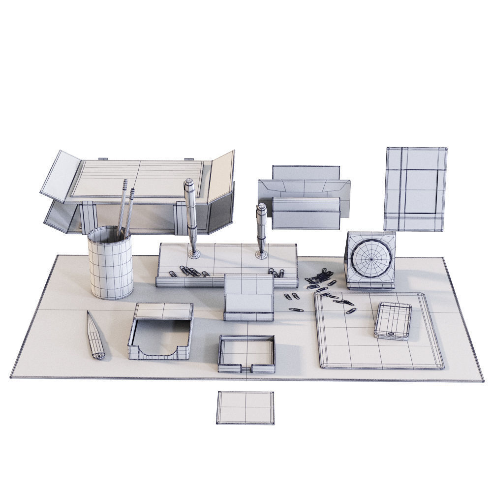 Desk Set for Executive  Director 3D model_5