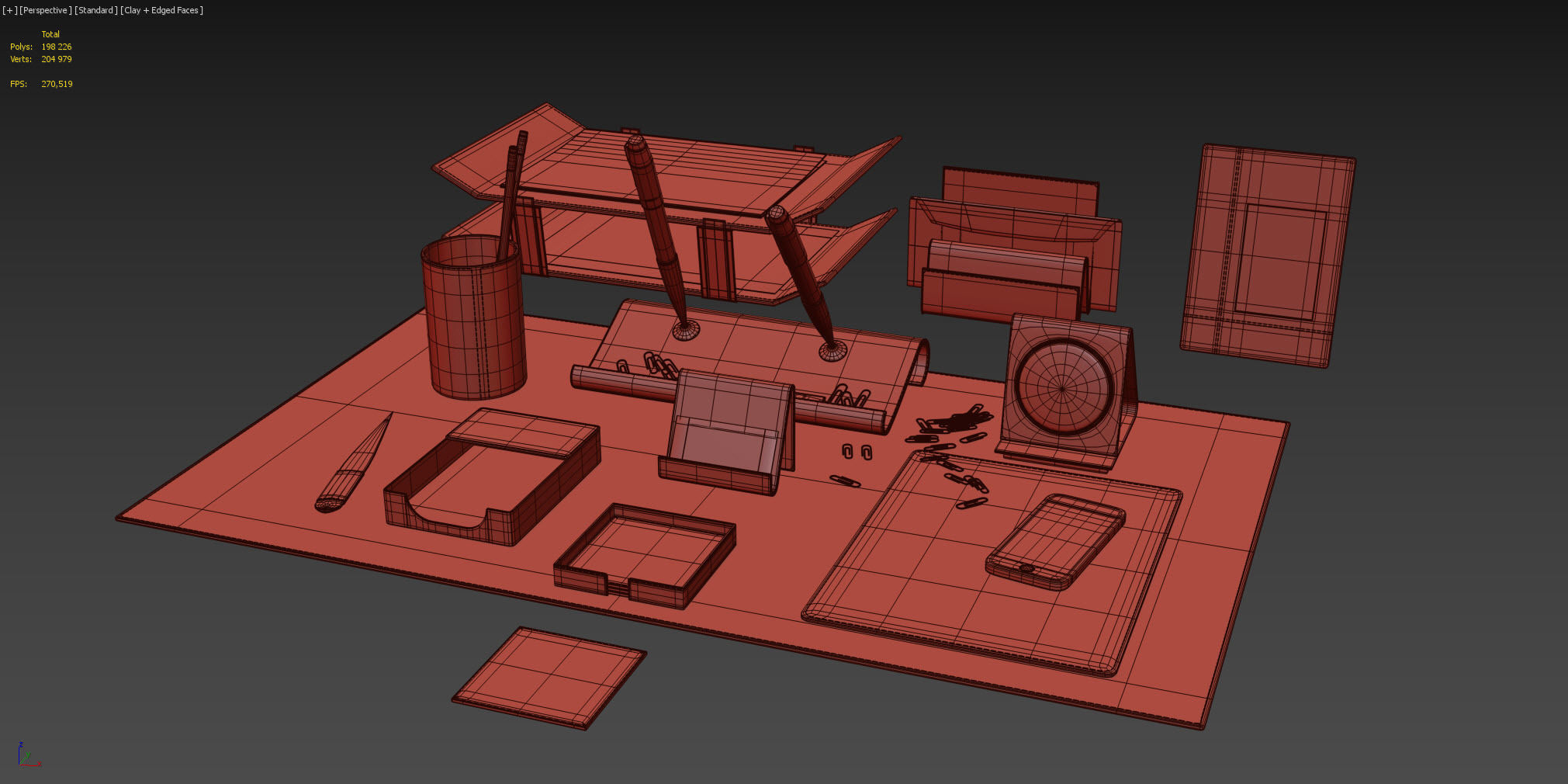 Desk Set for Executive  Director 3D model_10