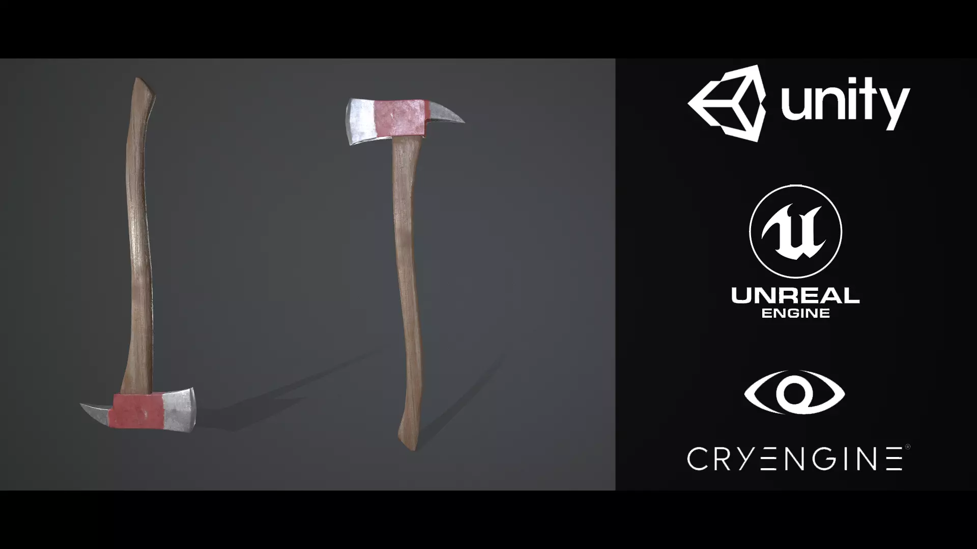 Fire axe Low-poly 3D model_0