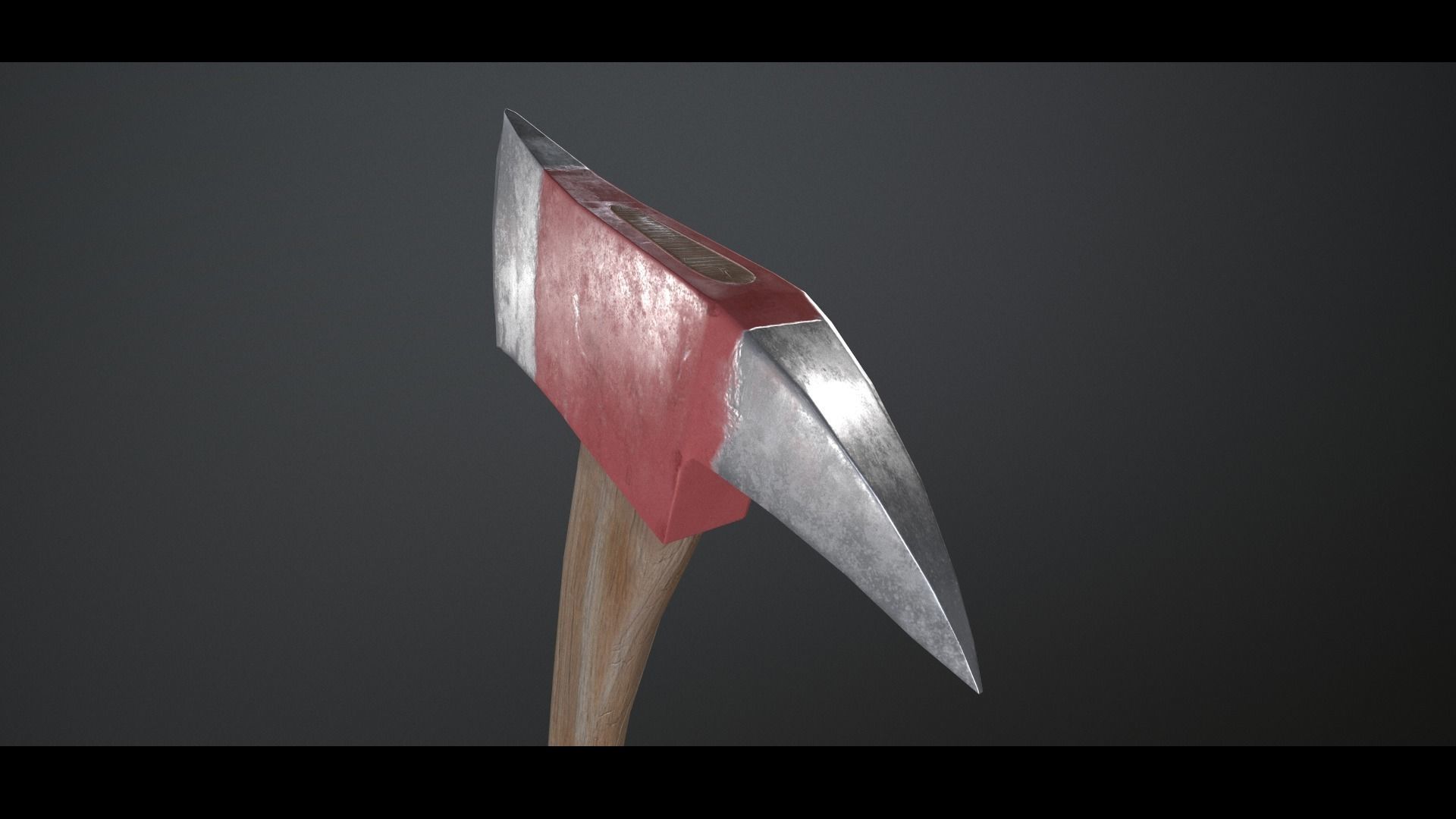 Fire axe Low-poly 3D model_2