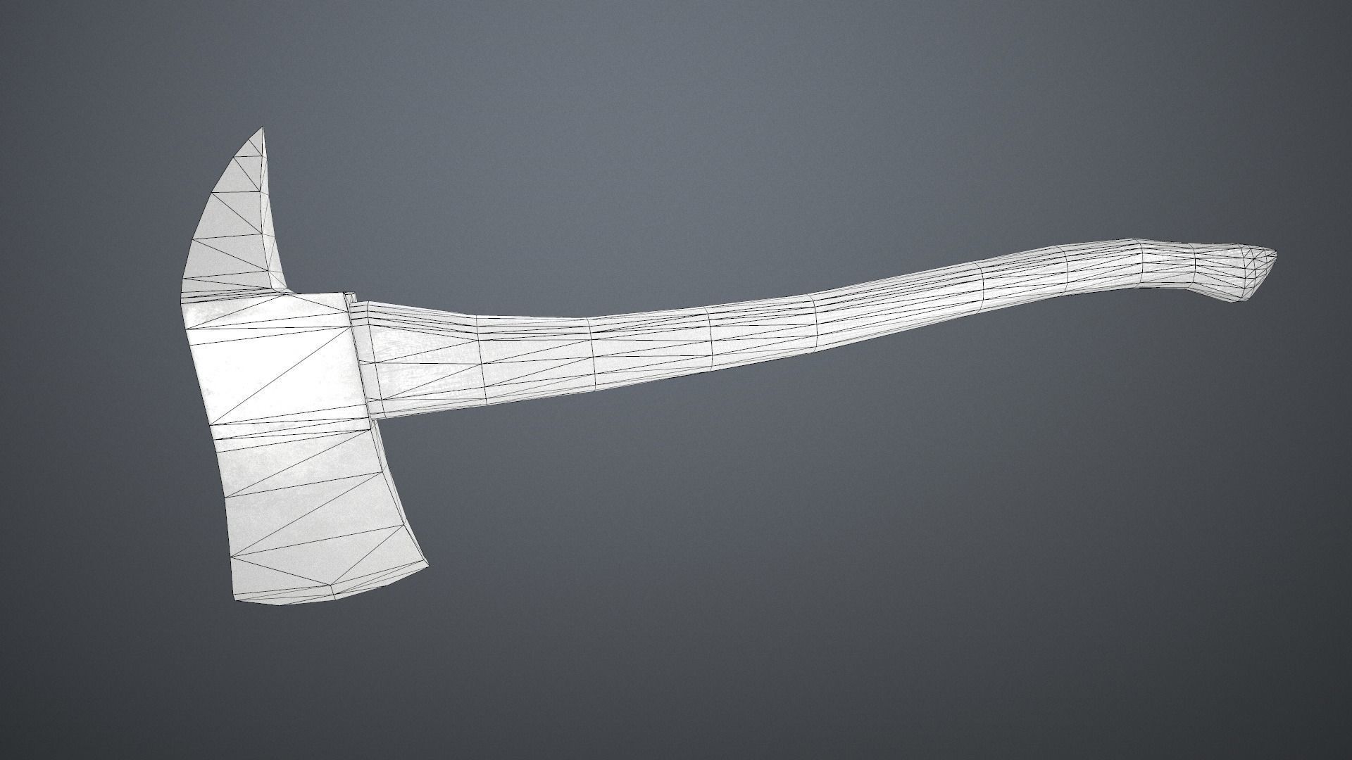 Fire axe Low-poly 3D model_9