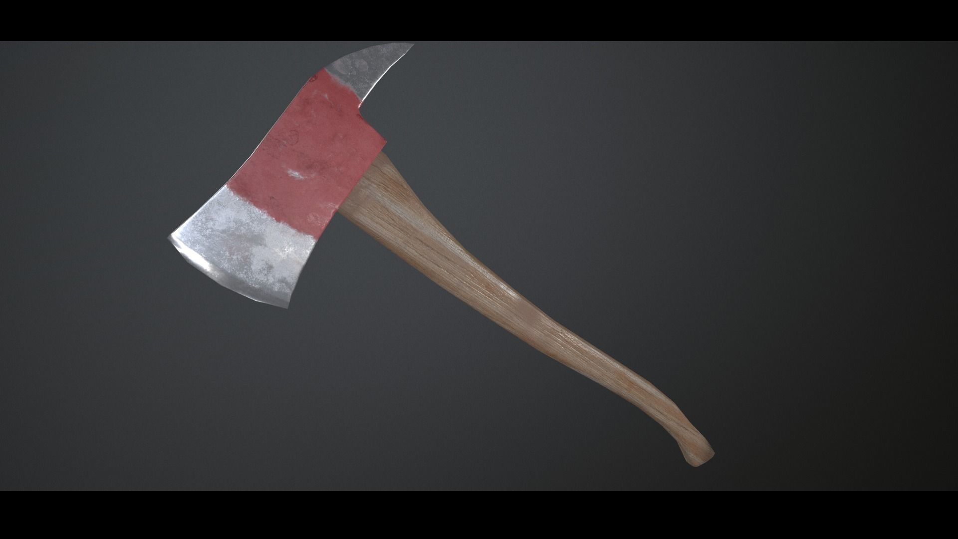 Fire axe Low-poly 3D model_3