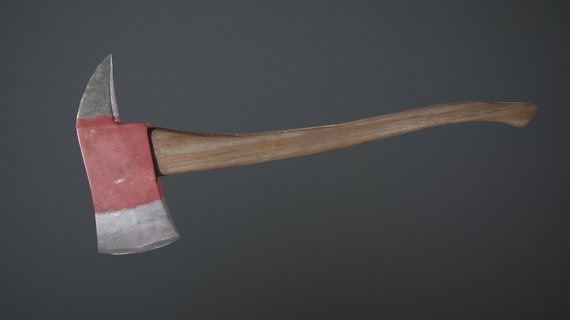 Fire axe Low-poly 3D model_6