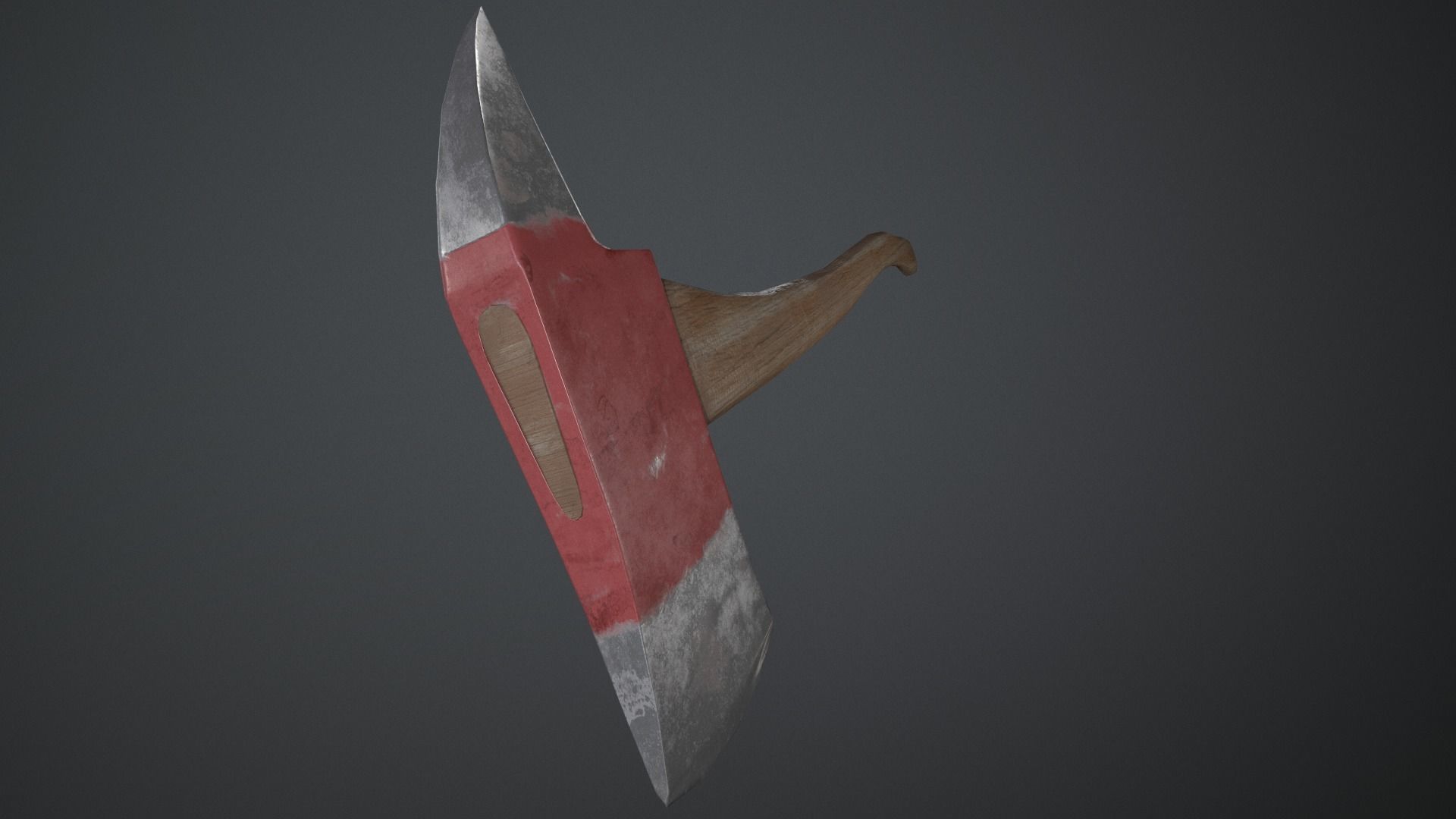 Fire axe Low-poly 3D model_5