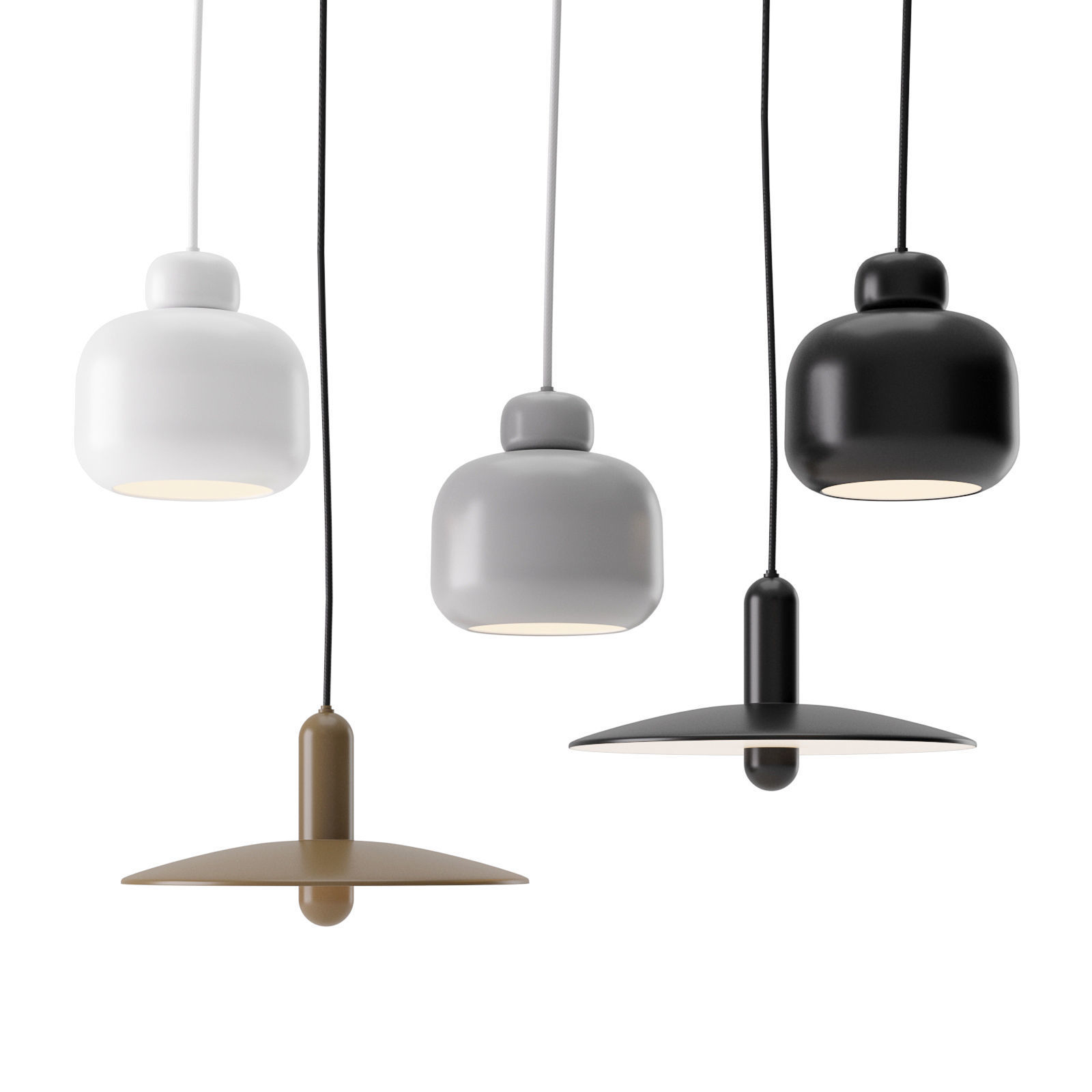 Lu and Stone Lamp by Woud 3D model_1