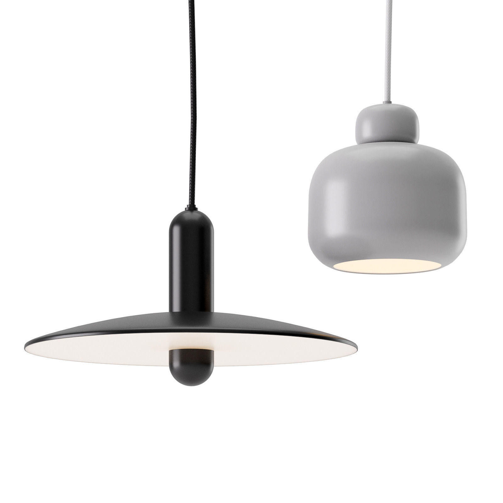 Lu and Stone Lamp by Woud 3D model_2