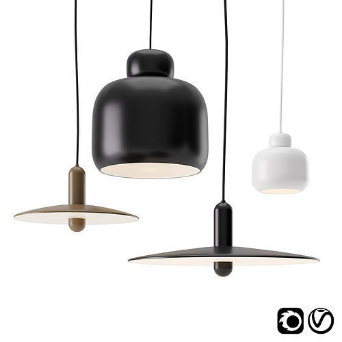 Lu and Stone Lamp by Woud 3D model