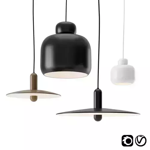 Lu and Stone Lamp by Woud 3D model