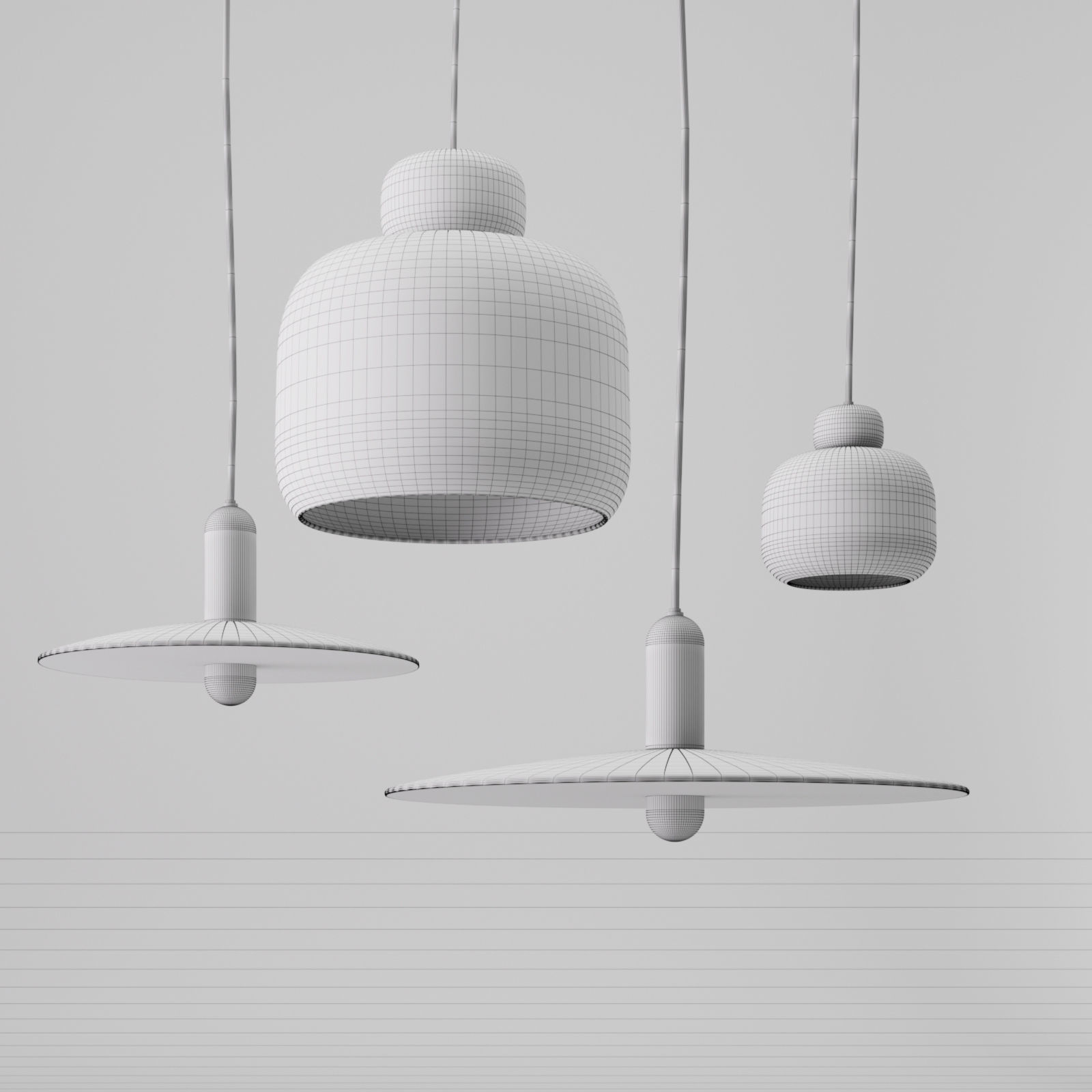 Lu and Stone Lamp by Woud 3D model_3