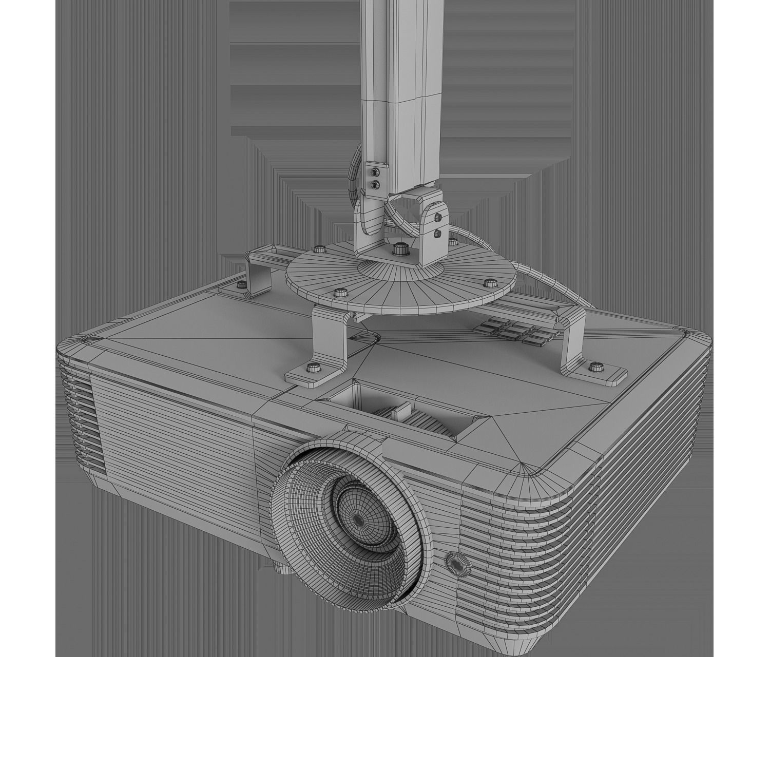 Projector two projectors Low-poly 3D model_5
