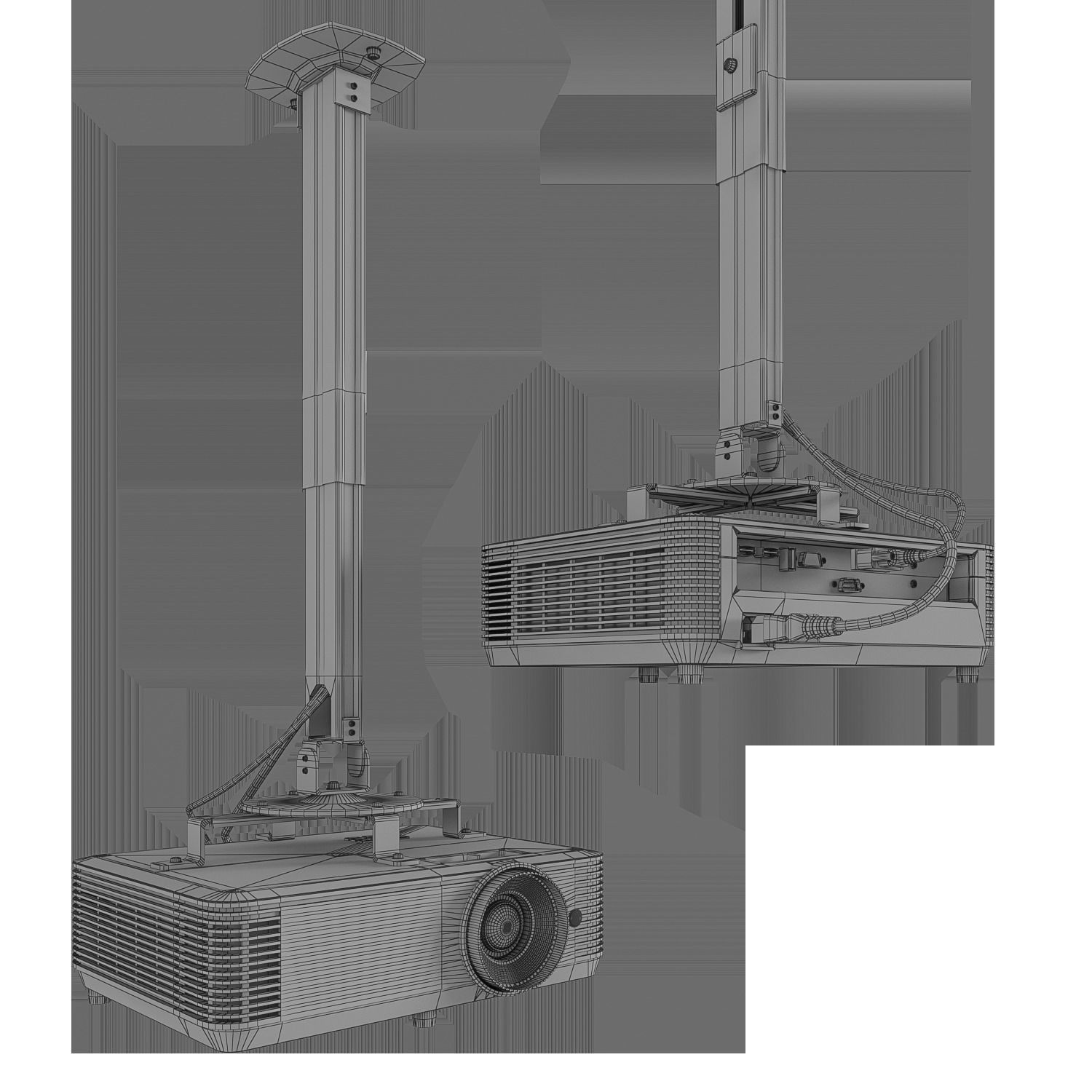Projector two projectors Low-poly 3D model_3