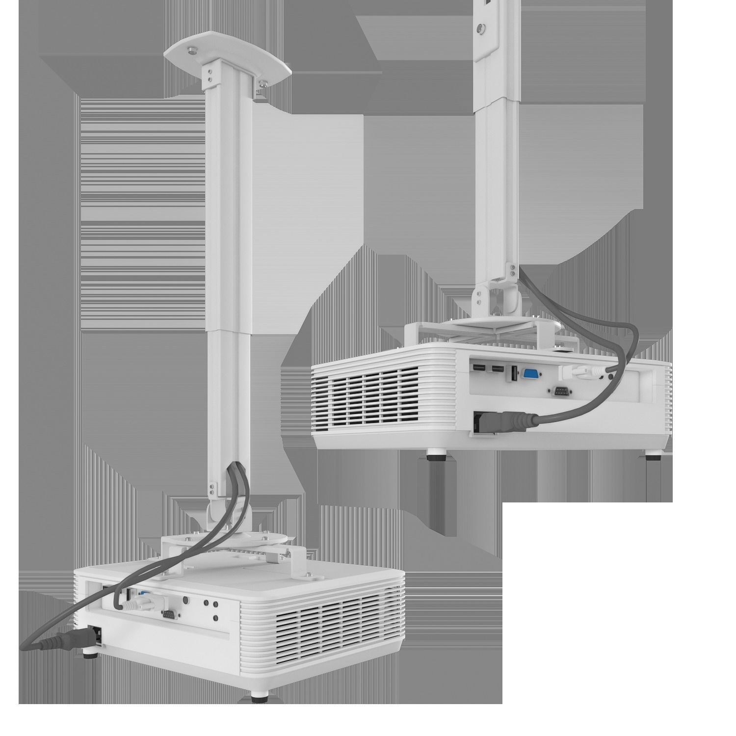 Projector two projectors Low-poly 3D model_1