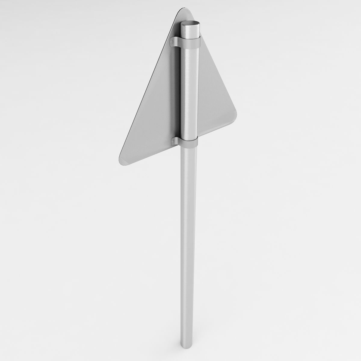 Road Narrows Sign 3D model_1