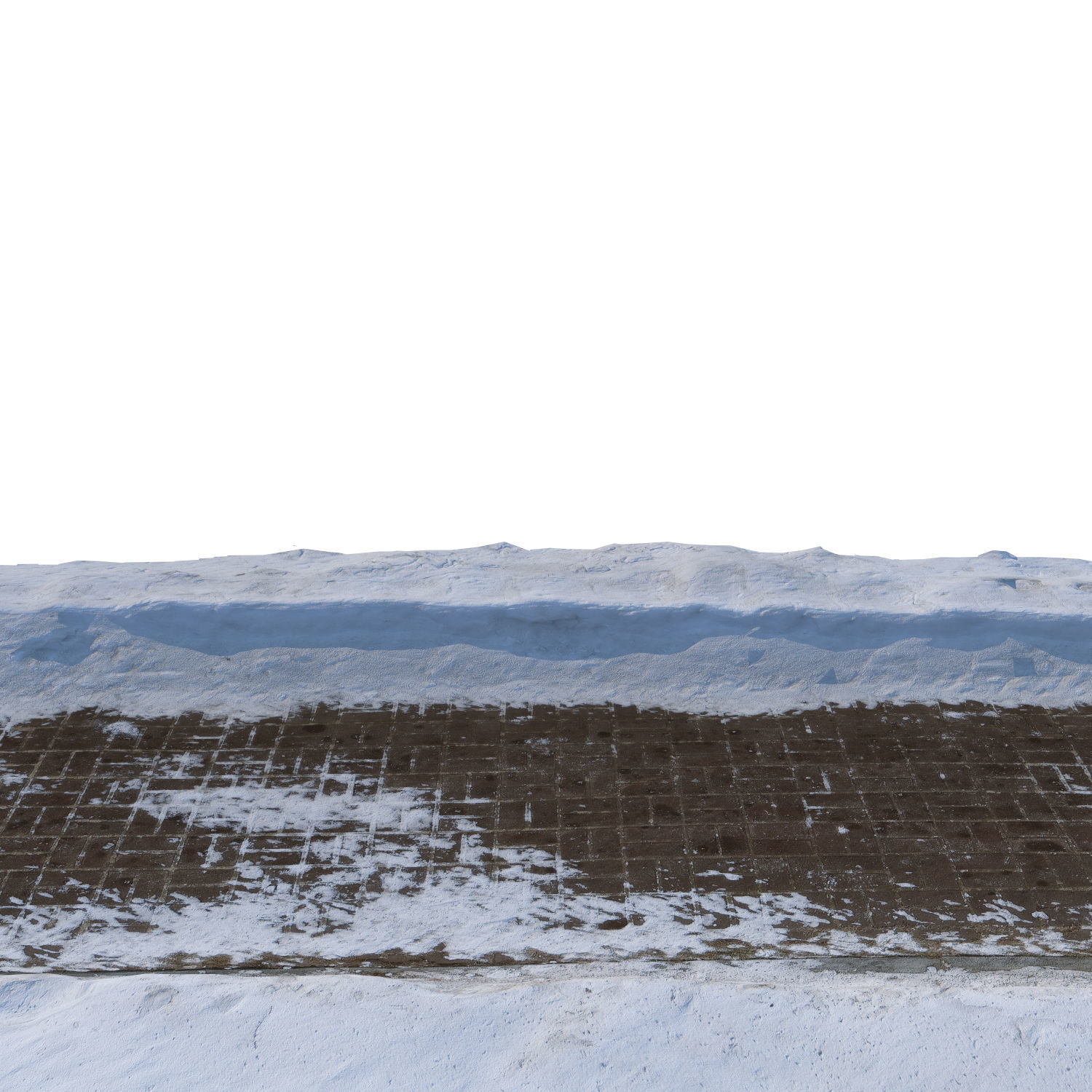 Snow-covered sidewalk 3D model_3