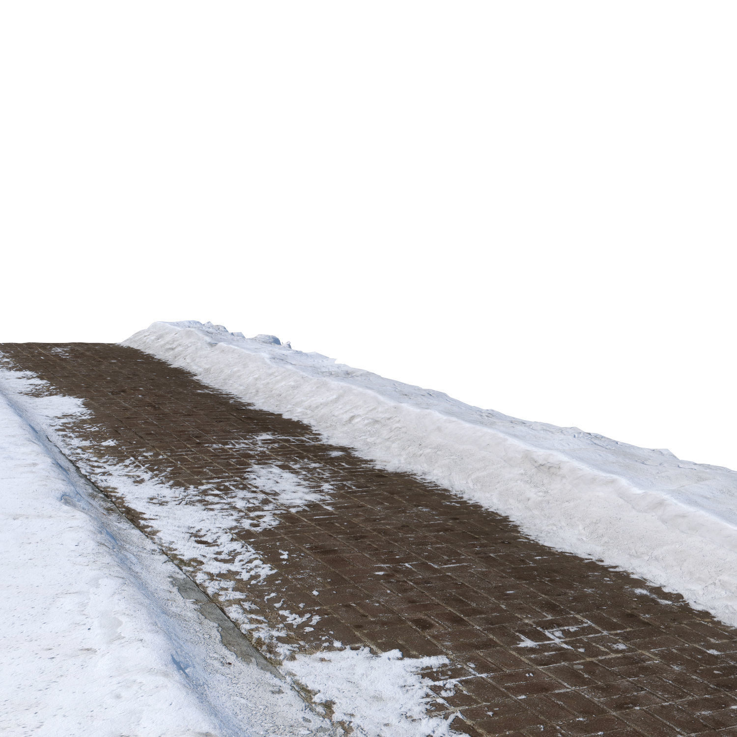Snow-covered sidewalk 3D model_2